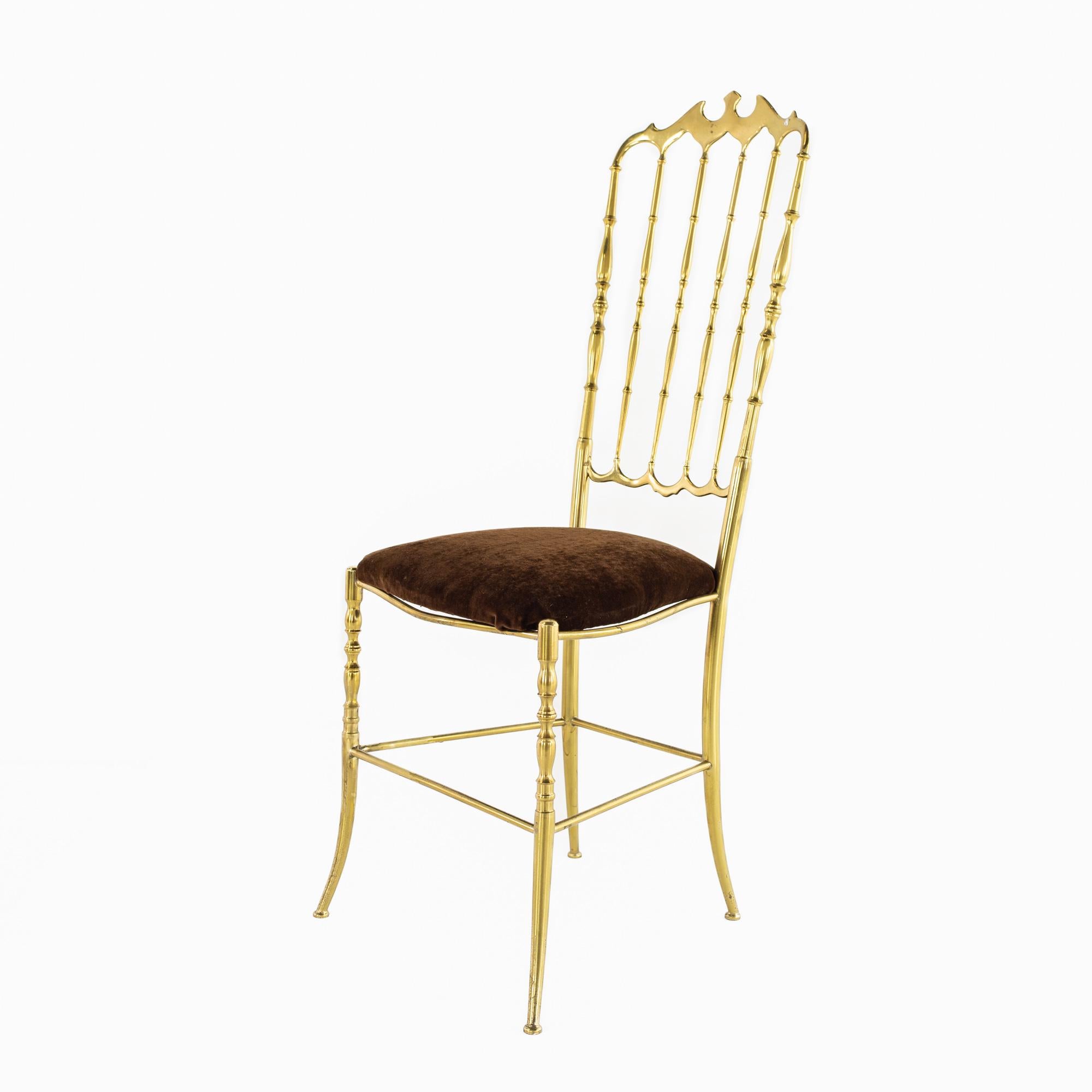Chiavari Mid Century Italian Solid Brass Dining Chairs - Set of 4 1