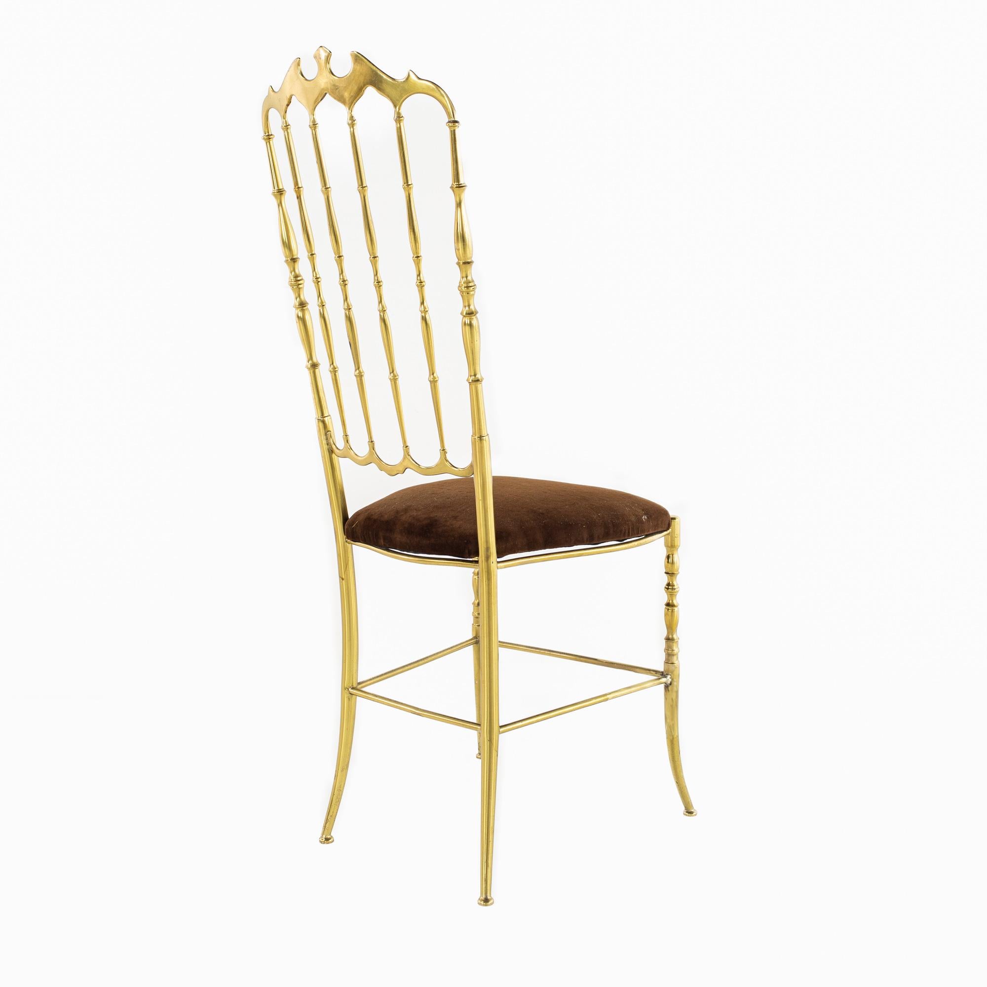 Chiavari Mid Century Italian Solid Brass Dining Chairs - Set of 4 2