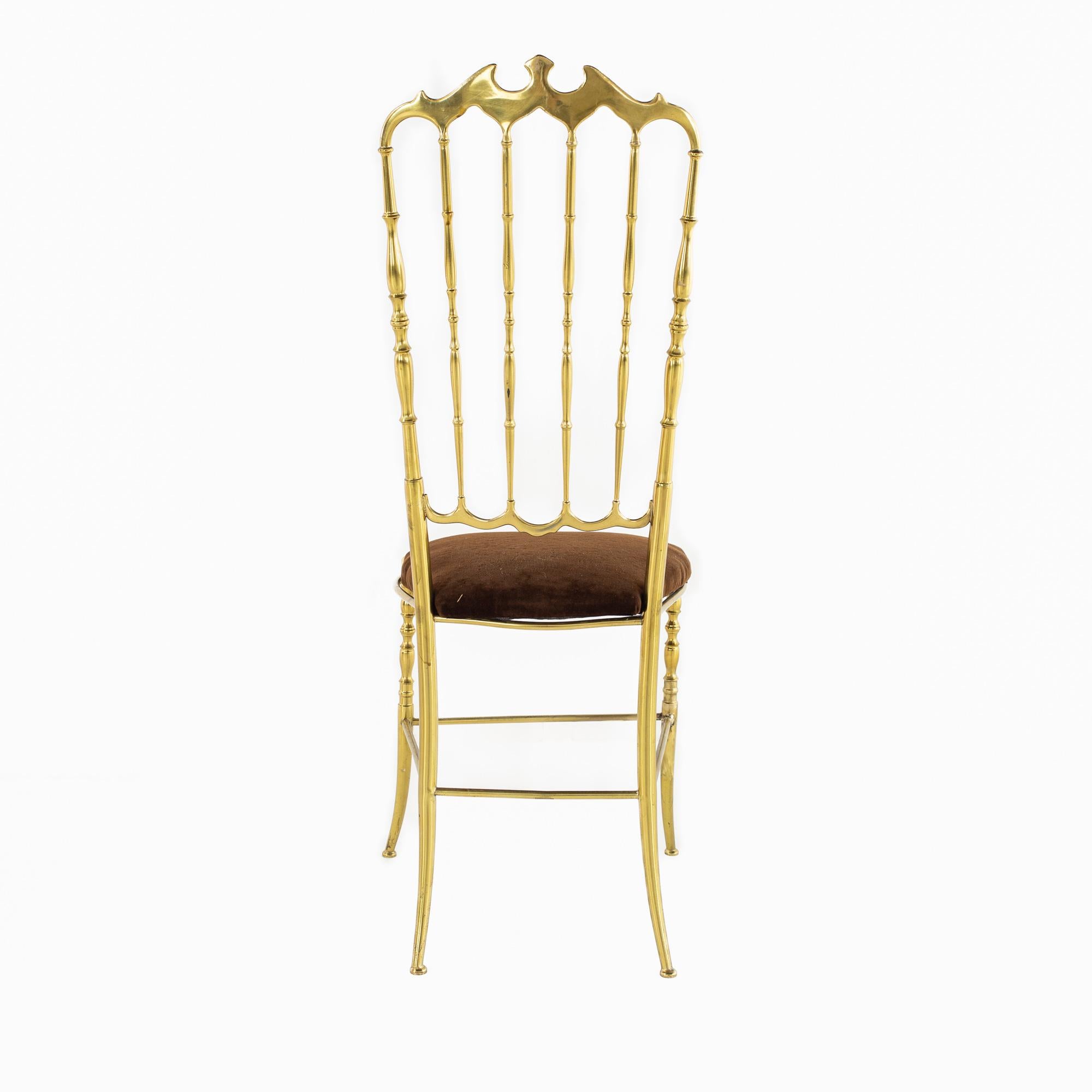 Chiavari Mid Century Italian Solid Brass Dining Chairs - Set of 4 3