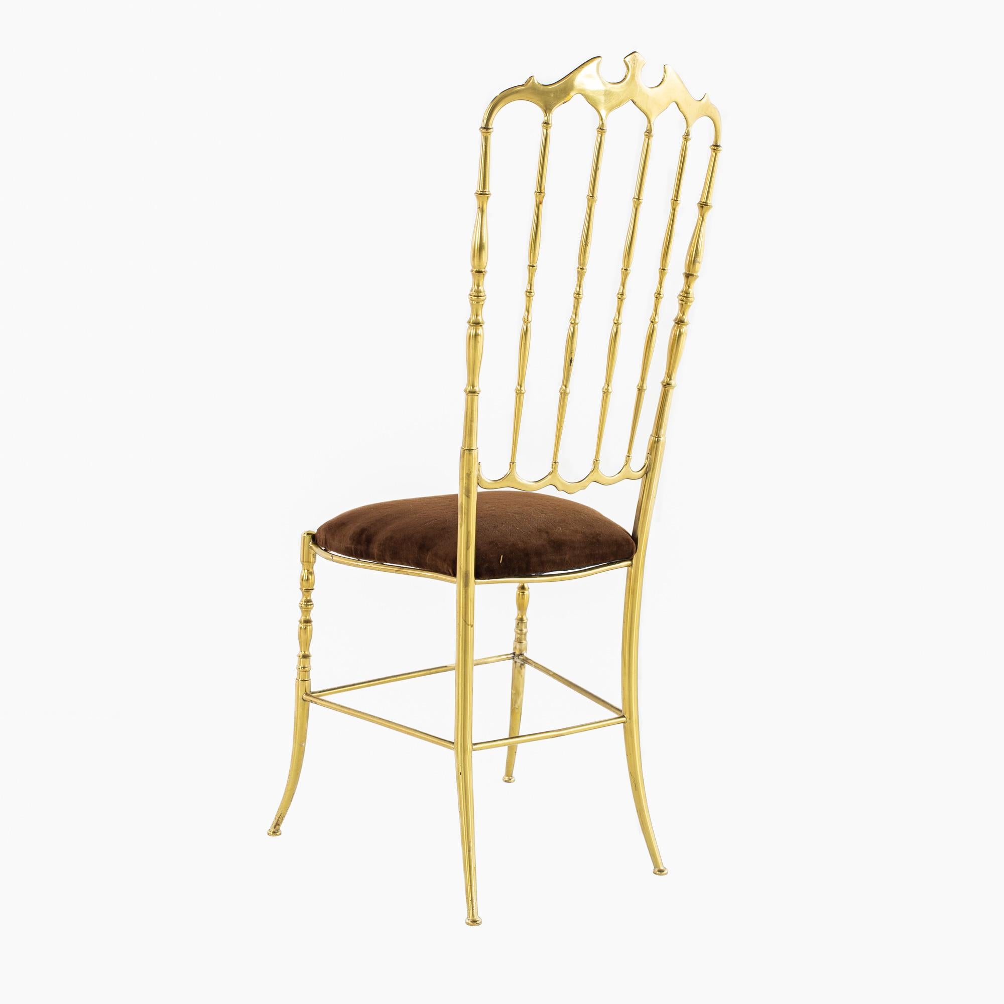 Chiavari Mid Century Italian Solid Brass Dining Chairs - Set of 4 4