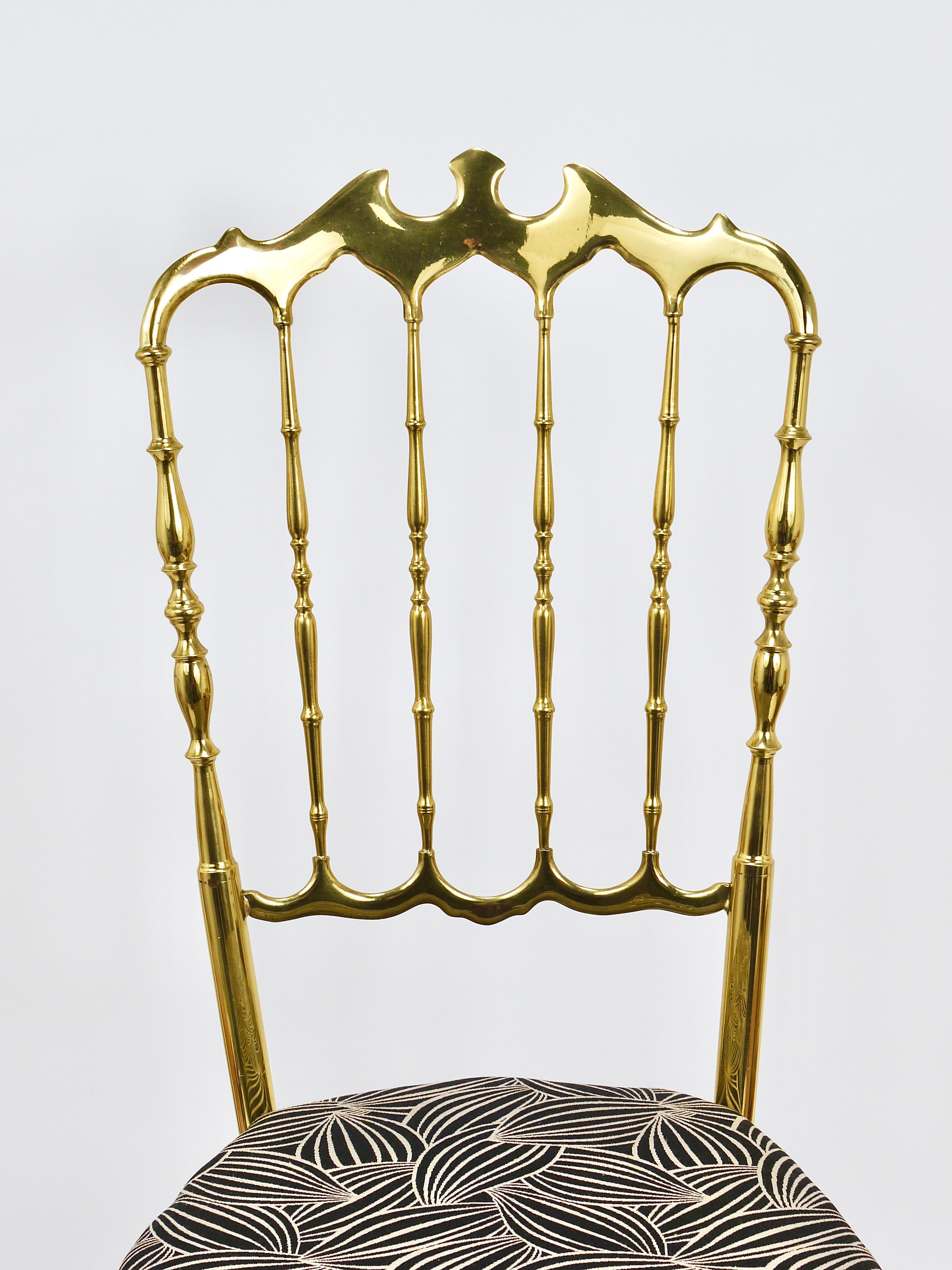 Chiavari Midcentury Brass Chair by Giuseppe Gaetano Descalzi, Italy, 1950s Bon état - En vente à Vienna, AT