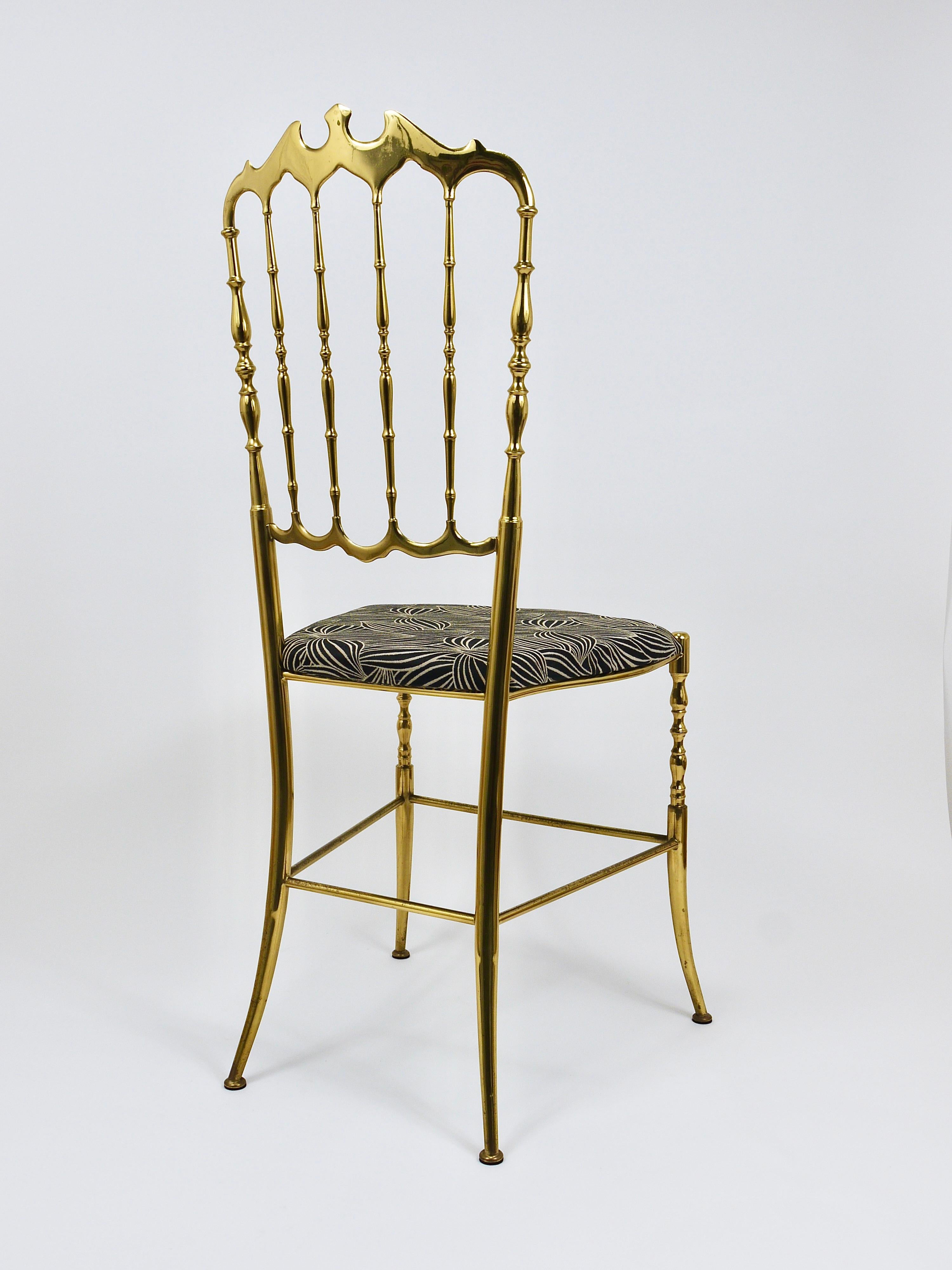 20ième siècle Chiavari Midcentury Brass Chair by Giuseppe Gaetano Descalzi, Italy, 1950s en vente