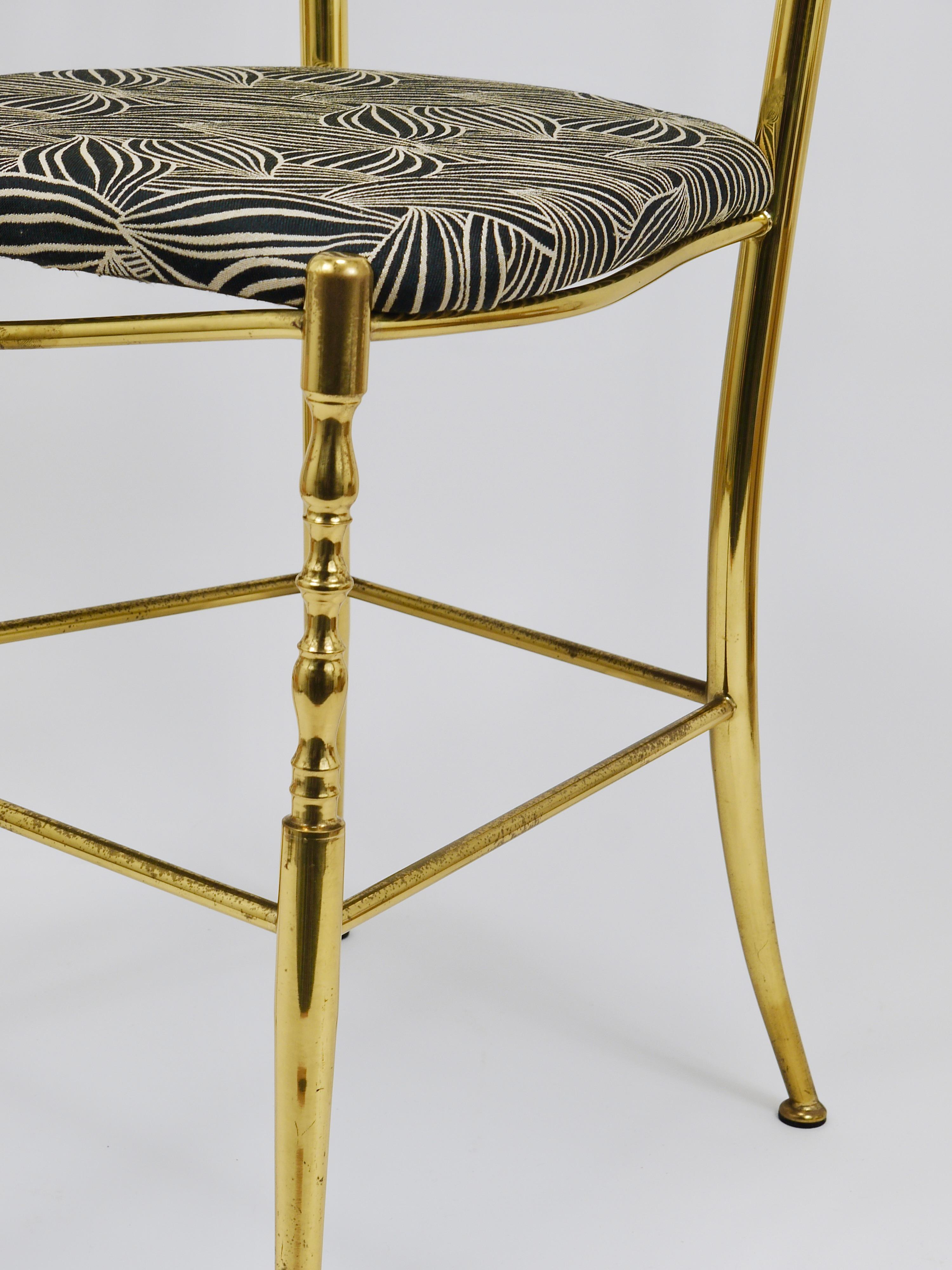 Laiton Chiavari Midcentury Brass Chair by Giuseppe Gaetano Descalzi, Italy, 1950s en vente