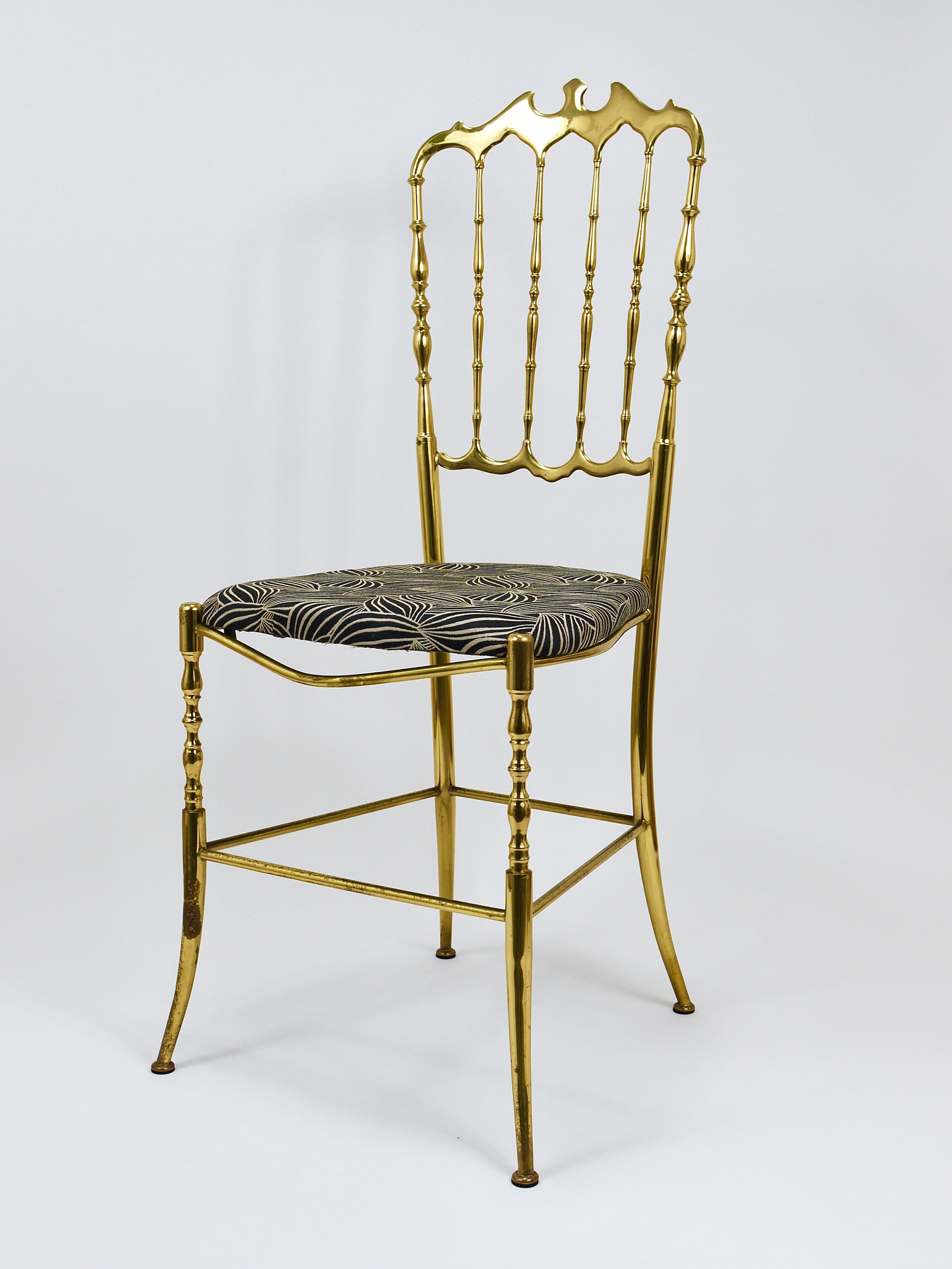 Chiavari Midcentury Brass Chair by Giuseppe Gaetano Descalzi, Italy, 1950s en vente 1