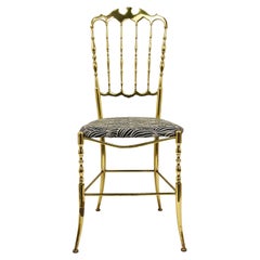 Chiavari Midcentury Brass Chair by Giuseppe Gaetano Descalzi, Italy, 1950s
