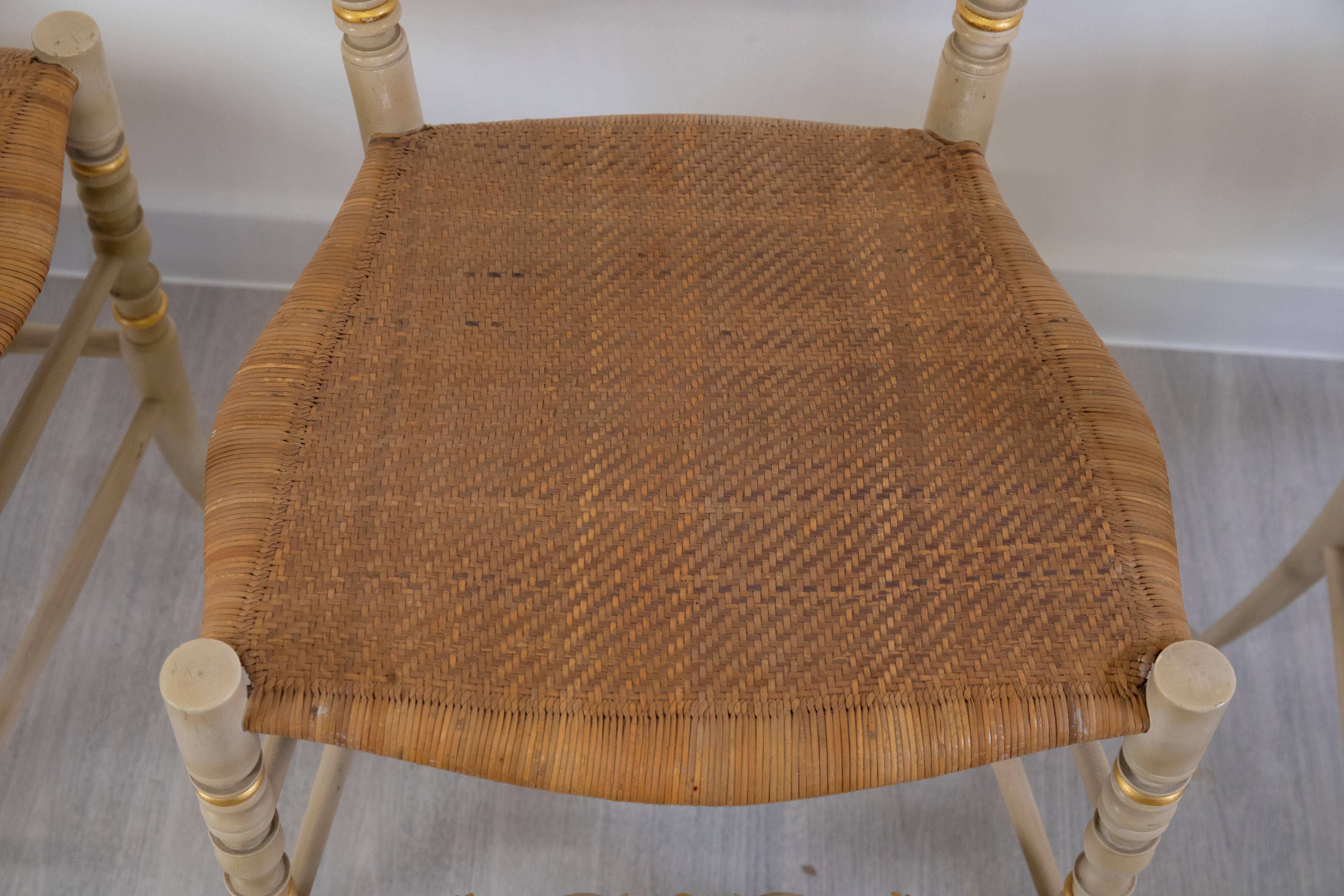 Laqué Chiavari - Ensemble de quatre chaises, 1940 en vente