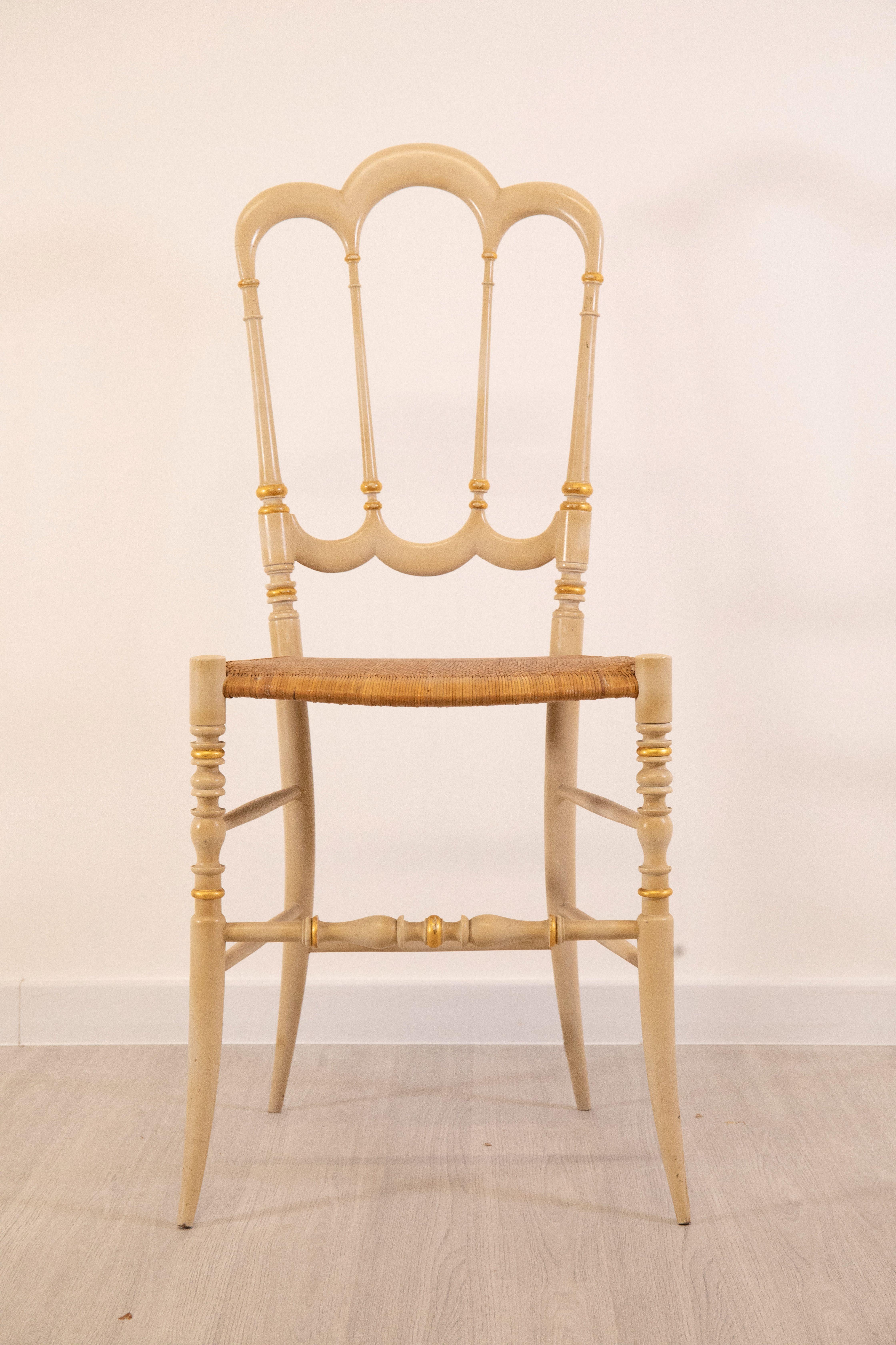 Mid-20th Century Chiavari - Ensemble de quatre chaises, 1940 en vente