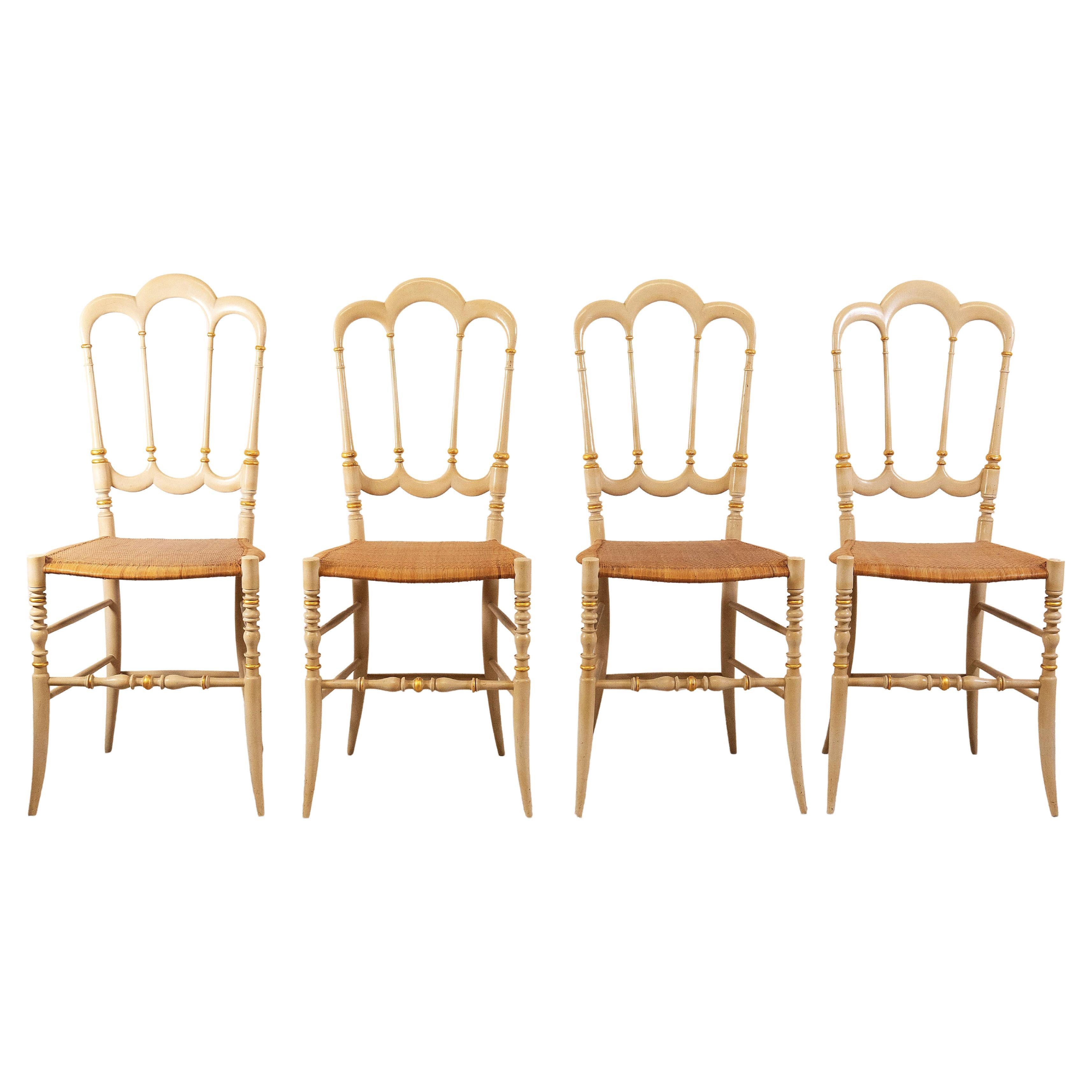 Chiavari - Ensemble de quatre chaises, 1940 en vente