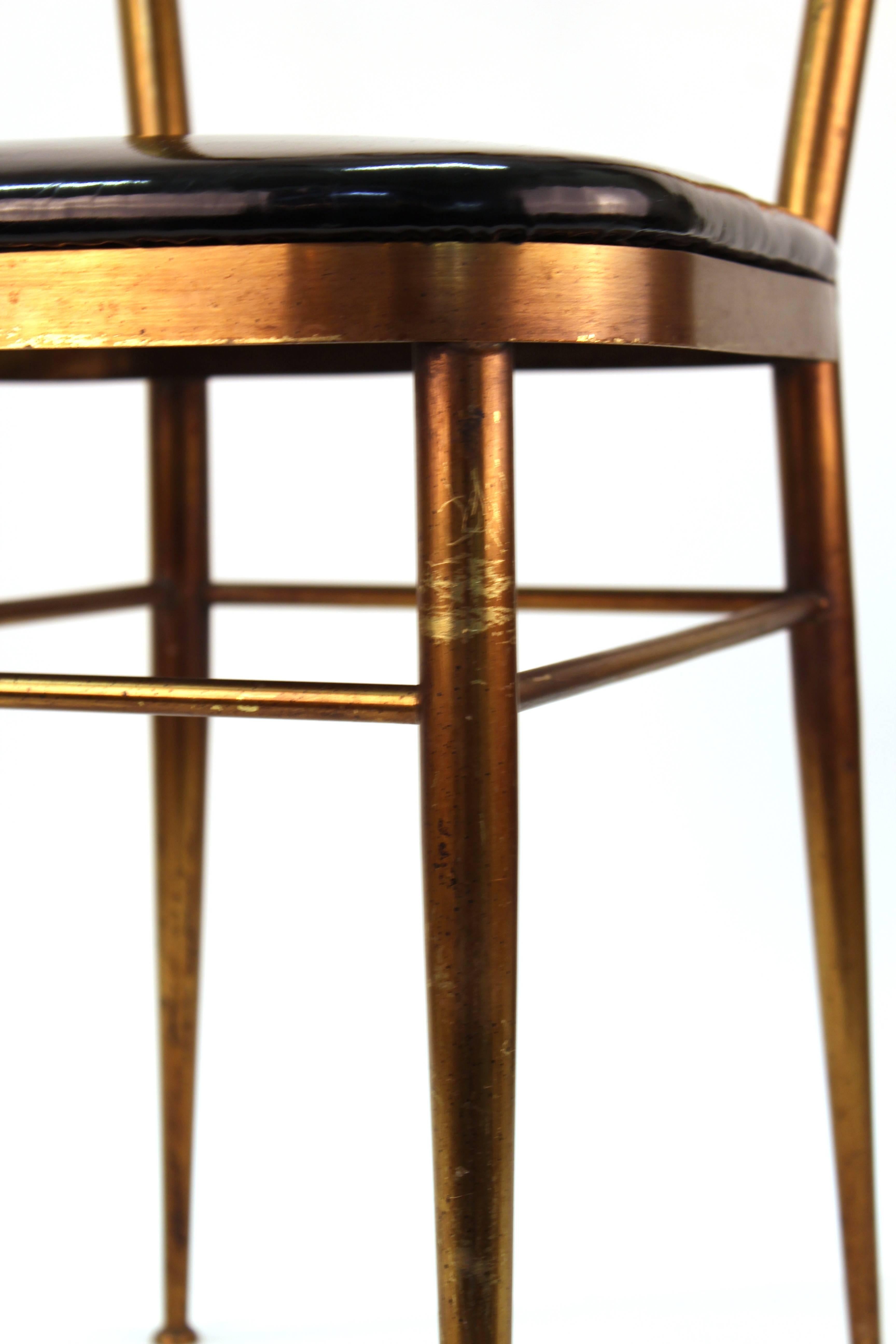 Chiavari Side Chair in Brass with Leda and Swan Relief 3