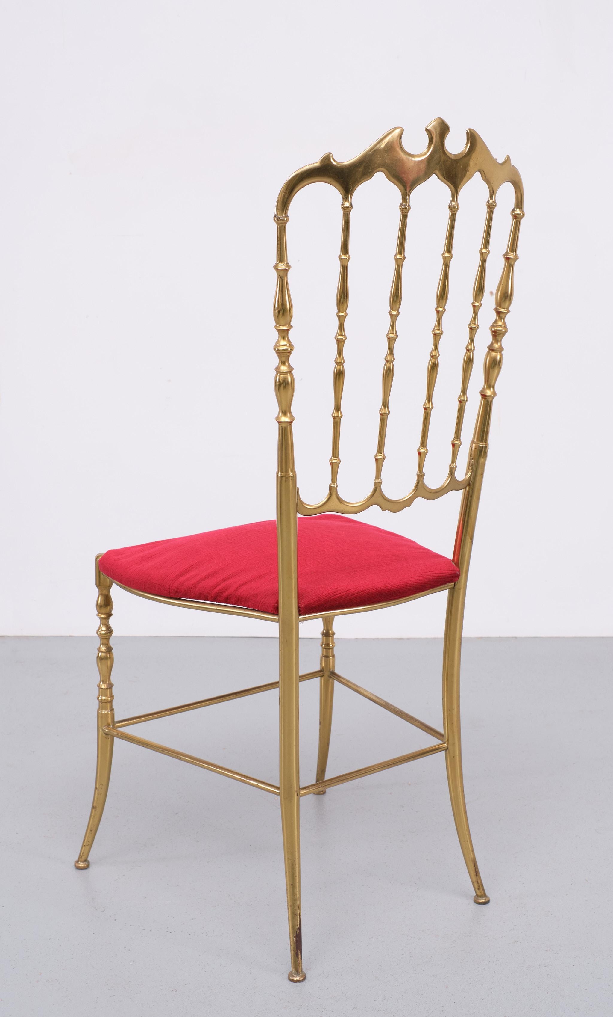 Italian Chiavari solid Brass Chair 1970s Italy  For Sale
