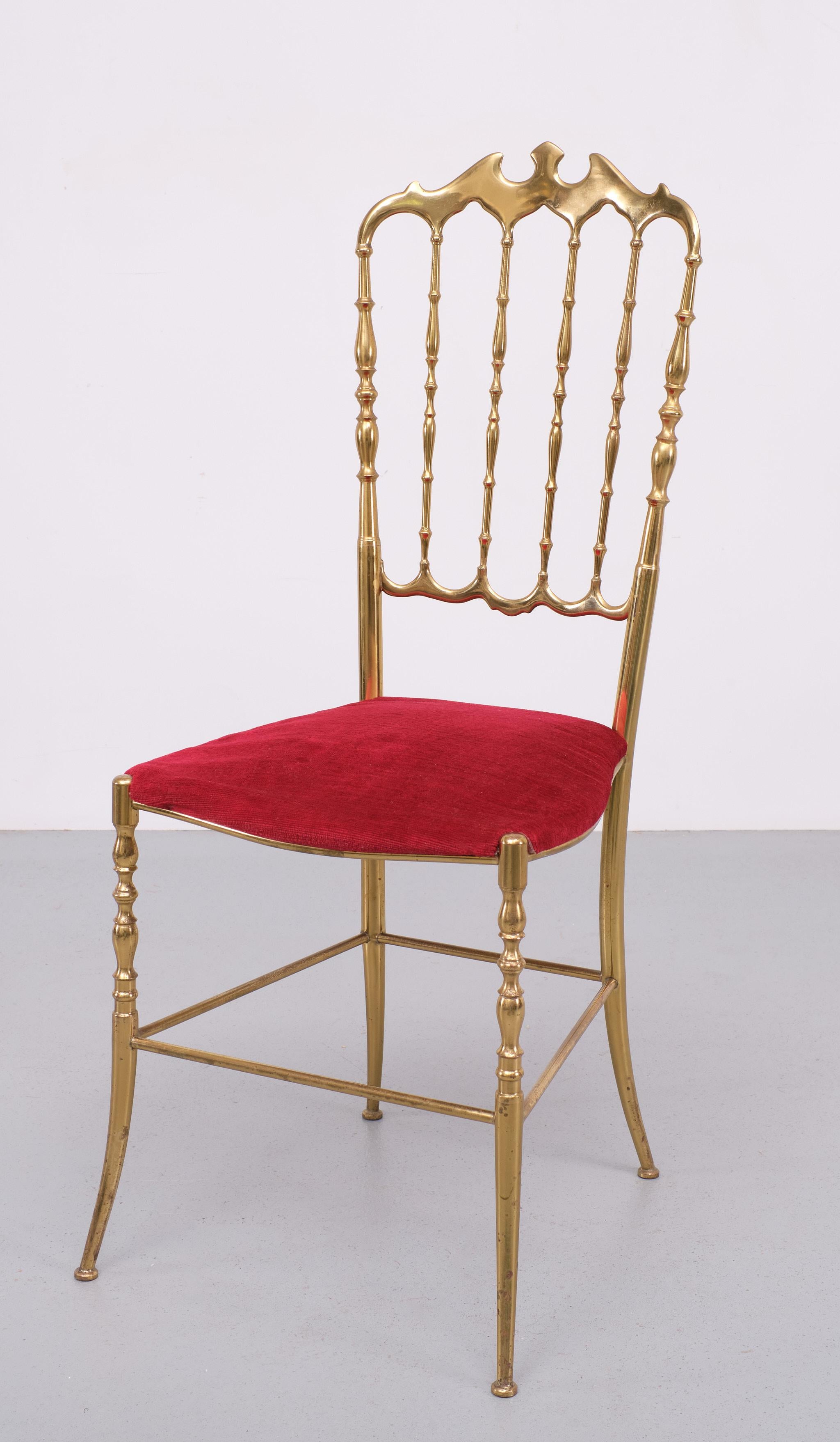 Chiavari solid Brass Chair 1970s Italy  In Good Condition For Sale In Den Haag, NL