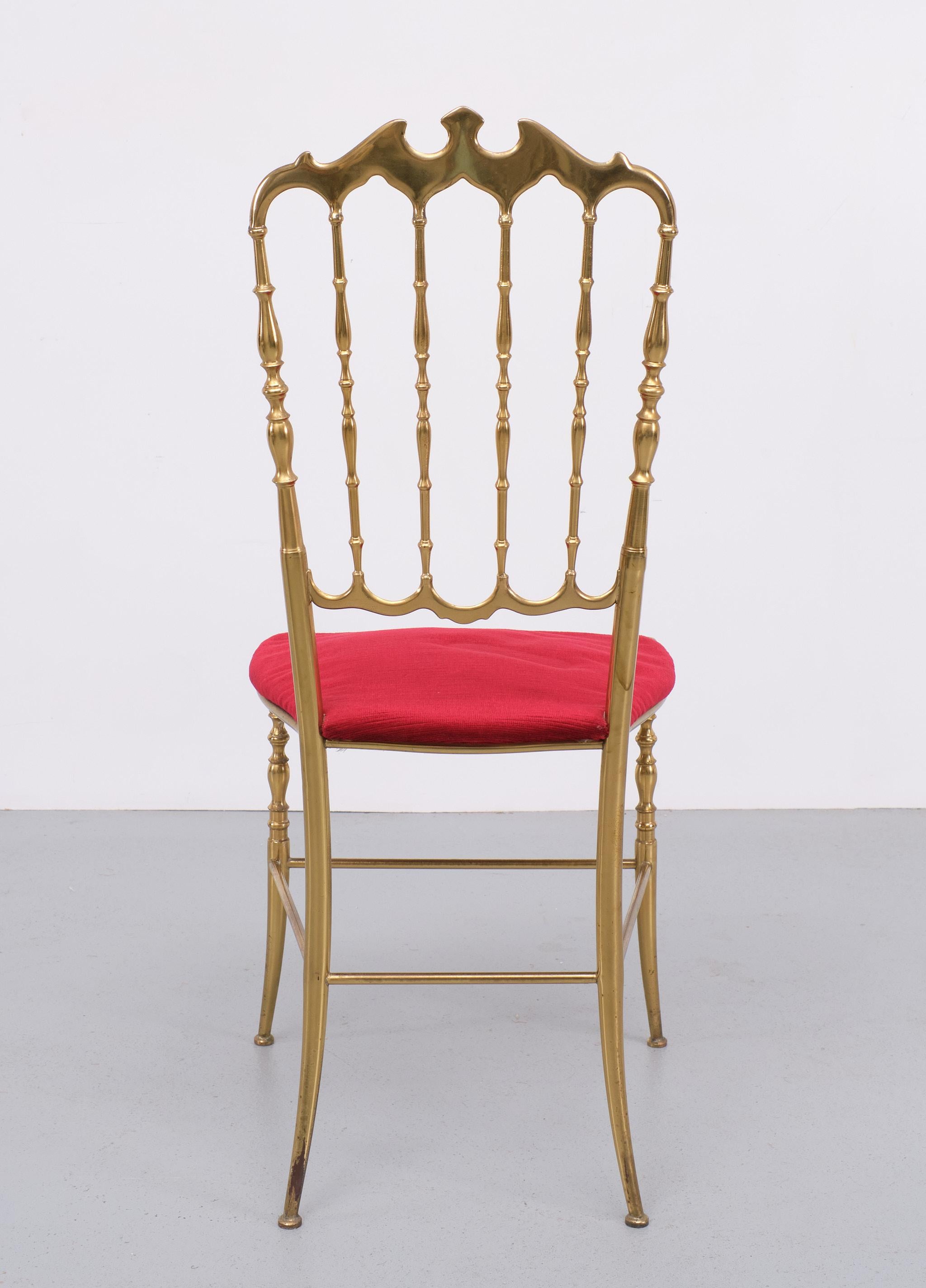Chiavari solid Brass Chair 1970s Italy  For Sale 1