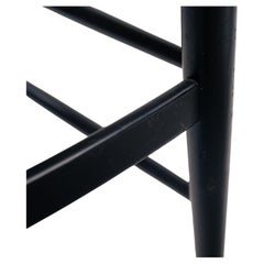 Chiavari Spinetto dining chairs with ebonized birch and straw, Italy, 1960s