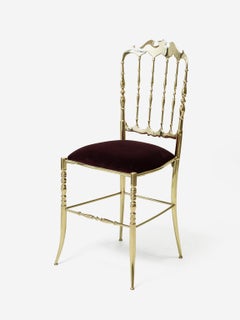 Chiavari Brass dining chair purple mid-century unique piece