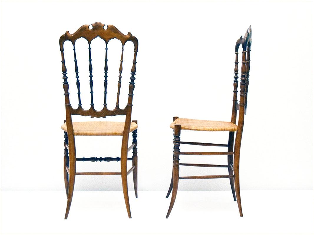 Chiavarina-Stühle aus Kirschbaumholz und Strohsitz, frühes 20. Jahrhundert, Vierer-Set im Zustand „Hervorragend“ im Angebot in Parma, IT