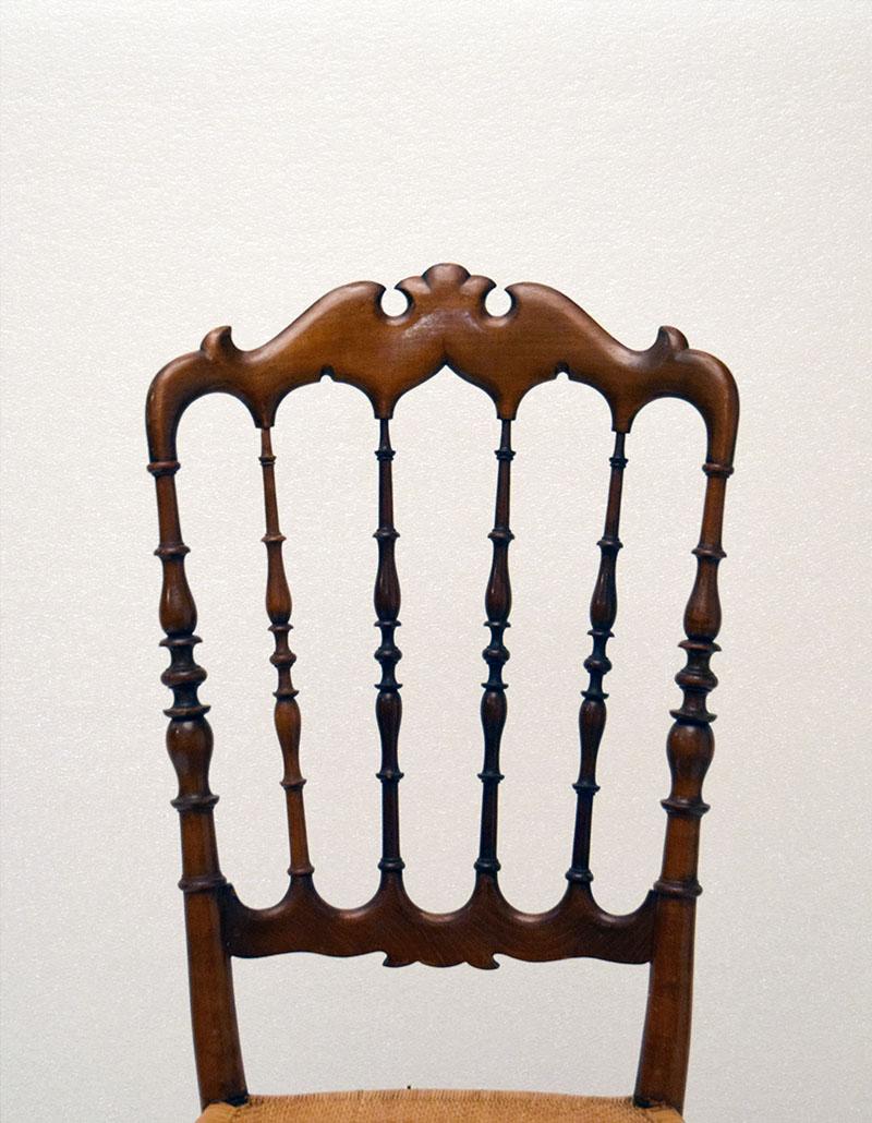Chiavarina-Stühle aus Kirschbaumholz und Strohsitz, frühes 20. Jahrhundert, Vierer-Set im Angebot 3