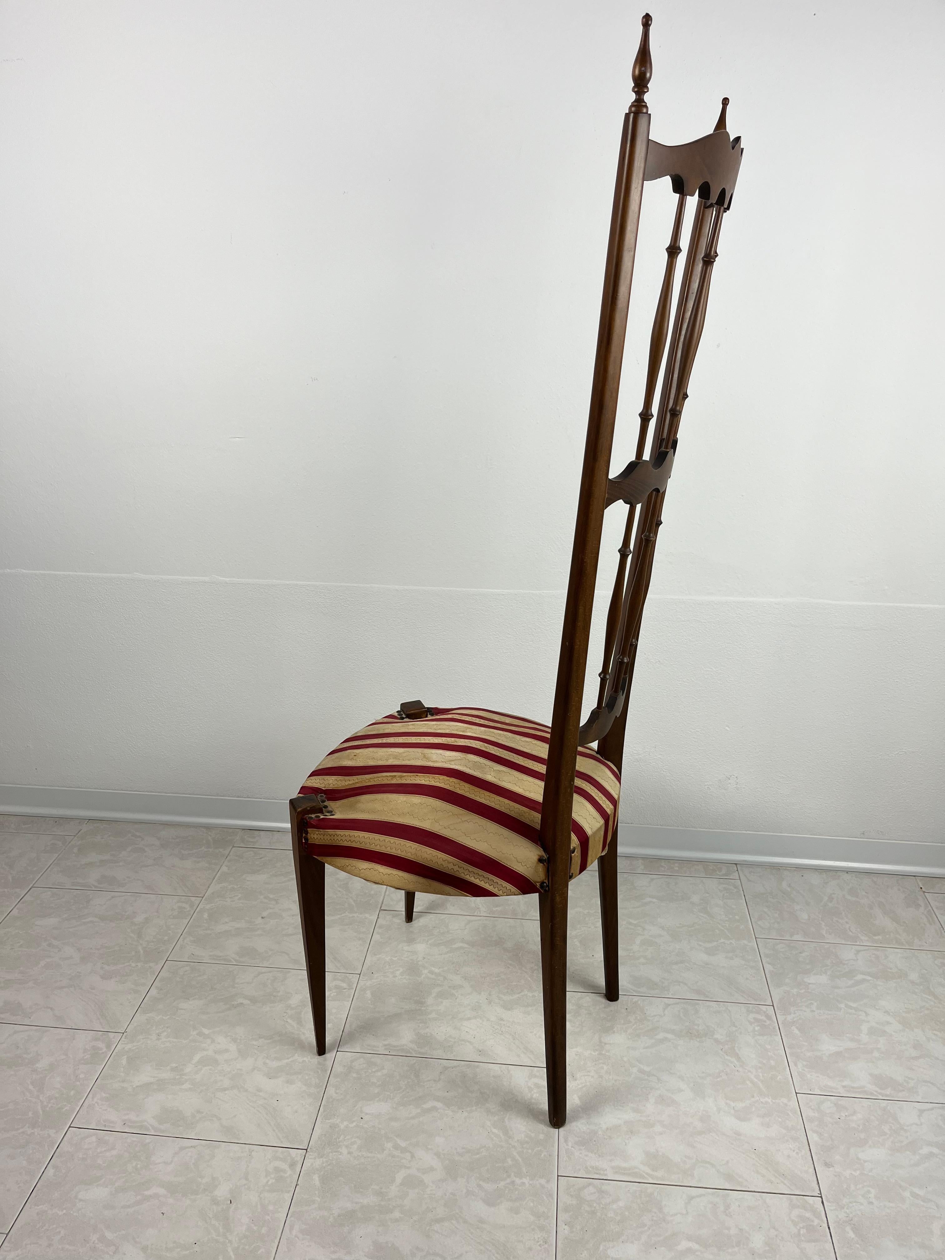 Italian Chiavarina High Back Chair, Italy, 1950s For Sale