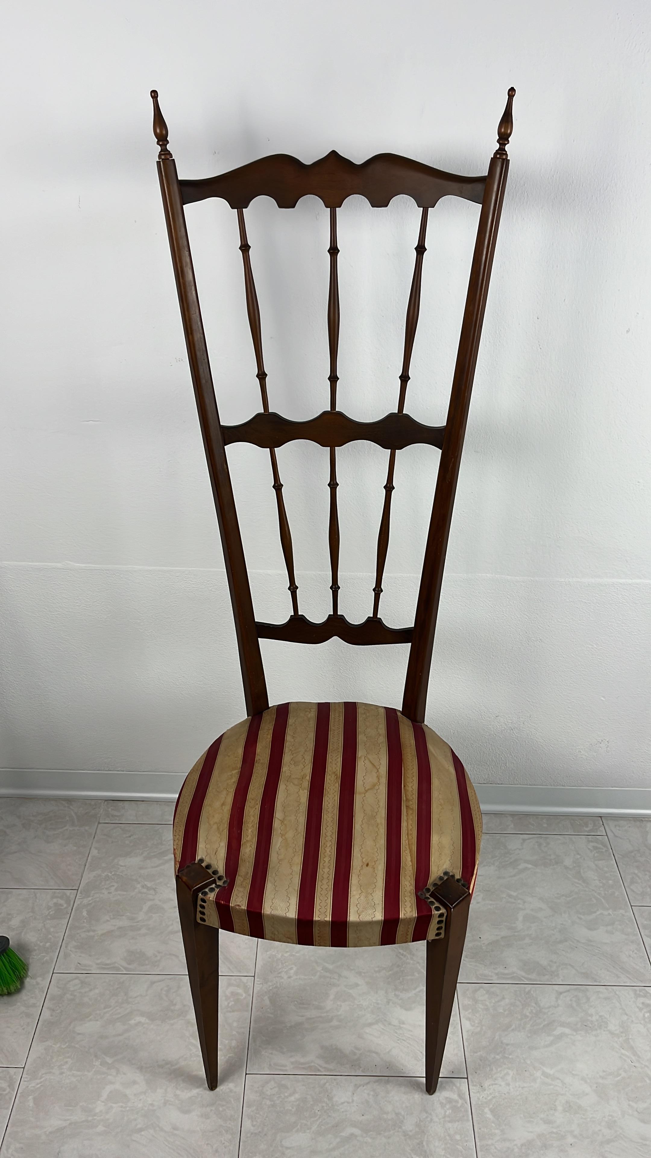 Chiavarina High Back Chair, Italy, 1950s In Good Condition For Sale In Palermo, IT