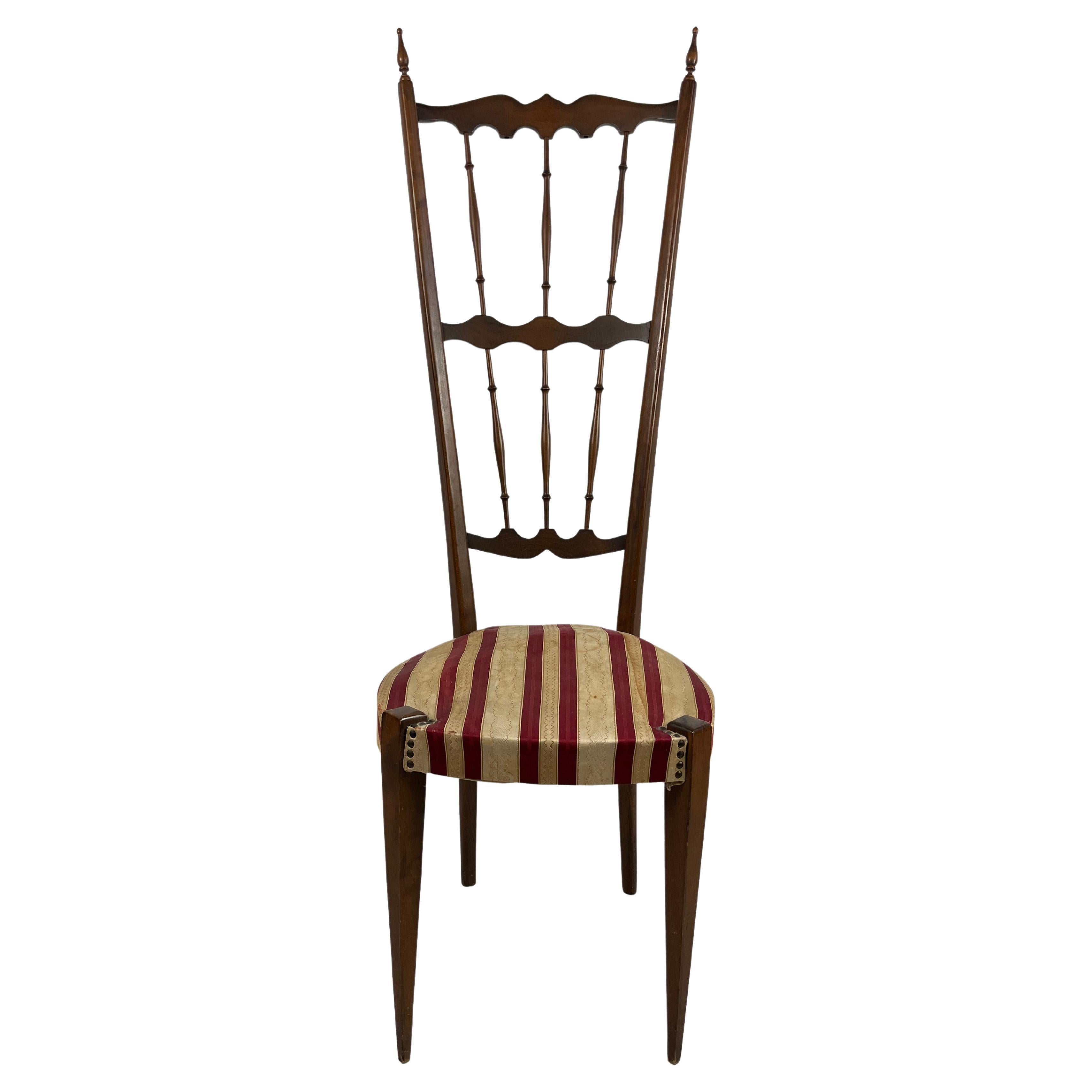Chiavarina High Back Chair, Italy, 1950s For Sale