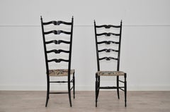 Chiavarine Chairs, Dark Maple Glossy Varnished, 1968s