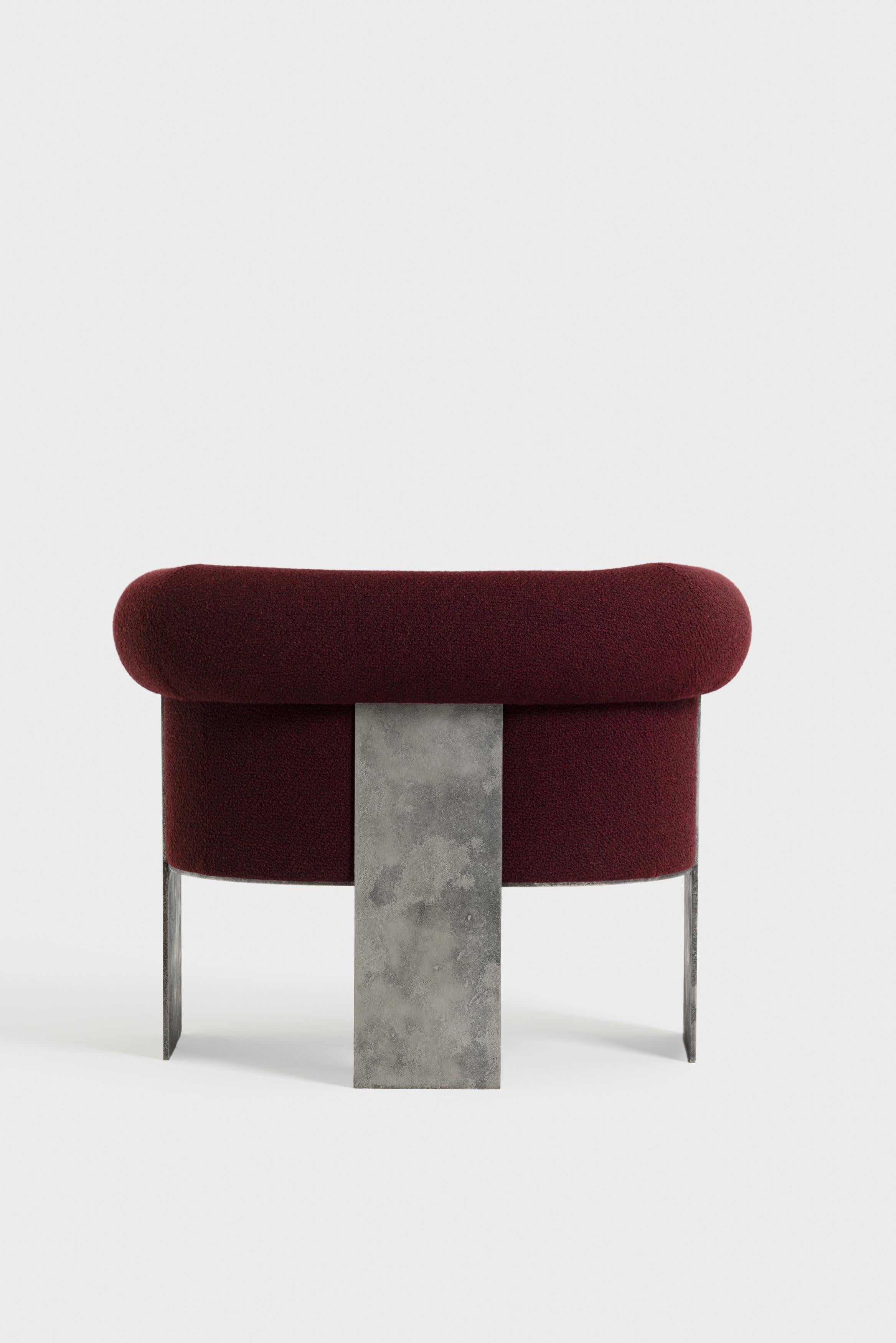 Cast Chiavris armchair with antique brass or silver finish by Gianluca Cozzarolo For Sale