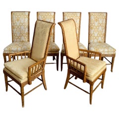Chiboiserie Faux Bamboo Dining Chairs by American of Martinsville - Set of 6