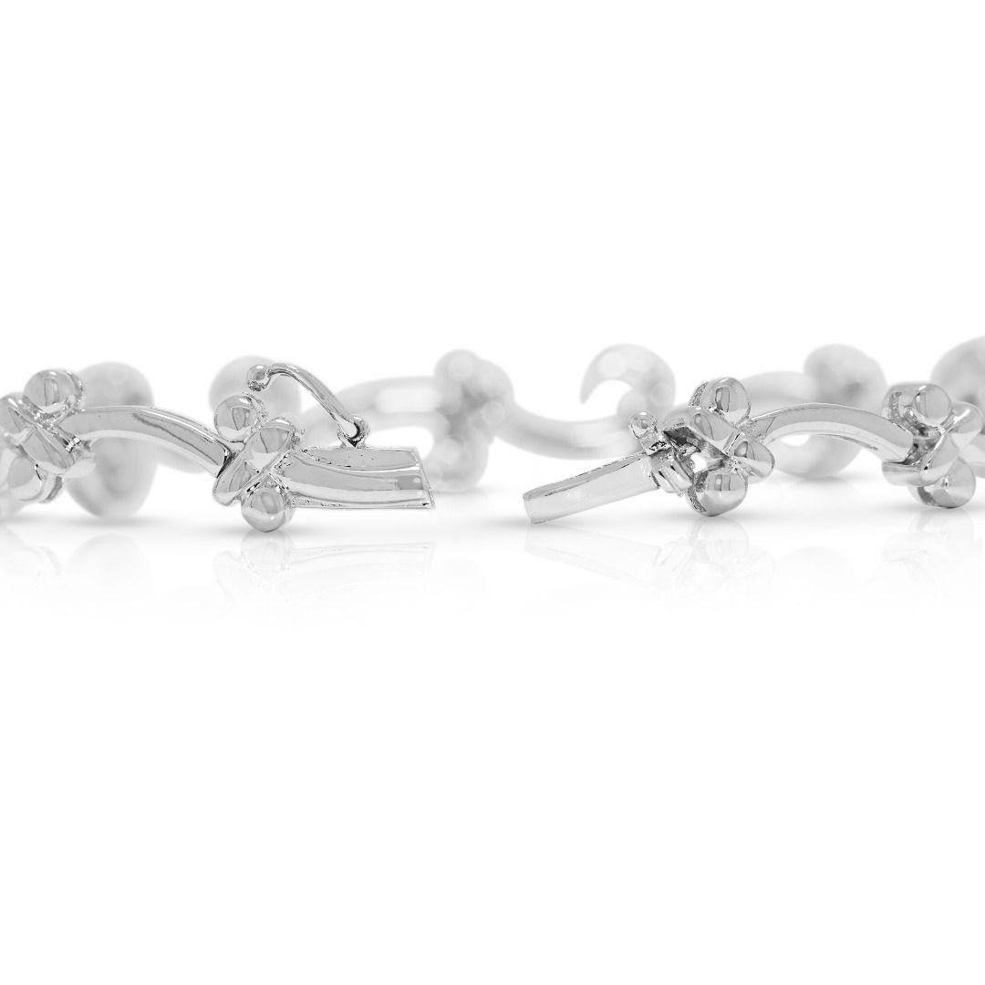 Chic 0.60ct Natural Diamond 18K White Gold Bracelet en venta 1