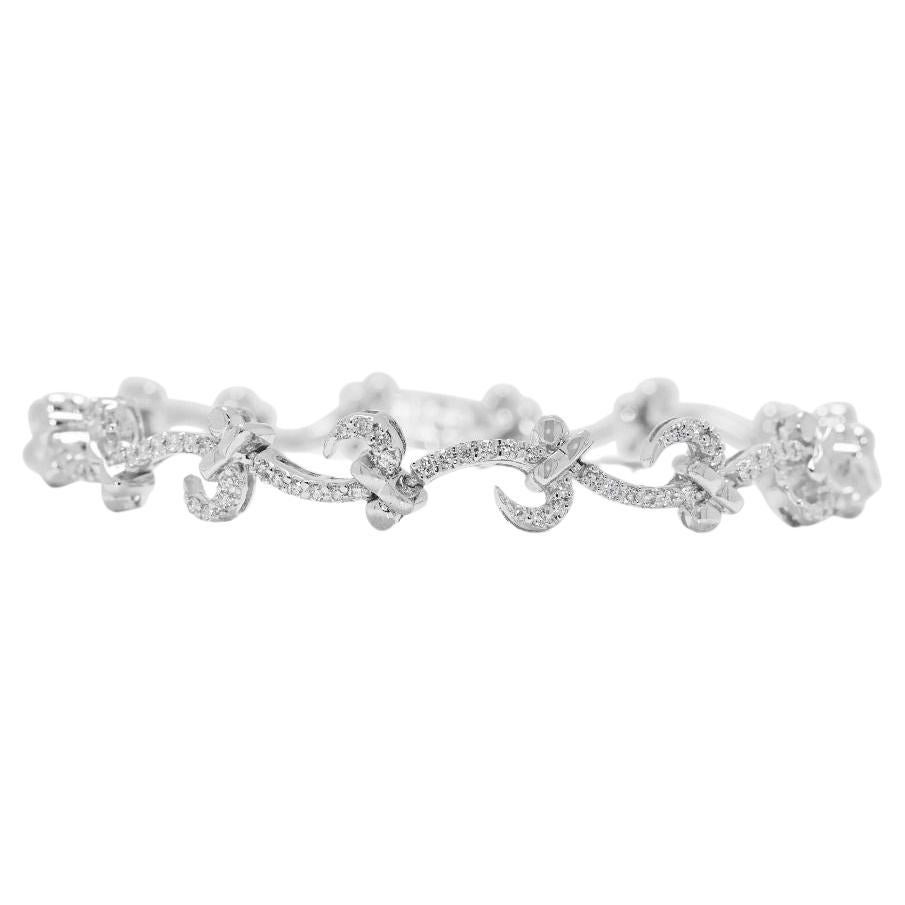 Chic 0.60ct Natural Diamond 18K White Gold Bracelet