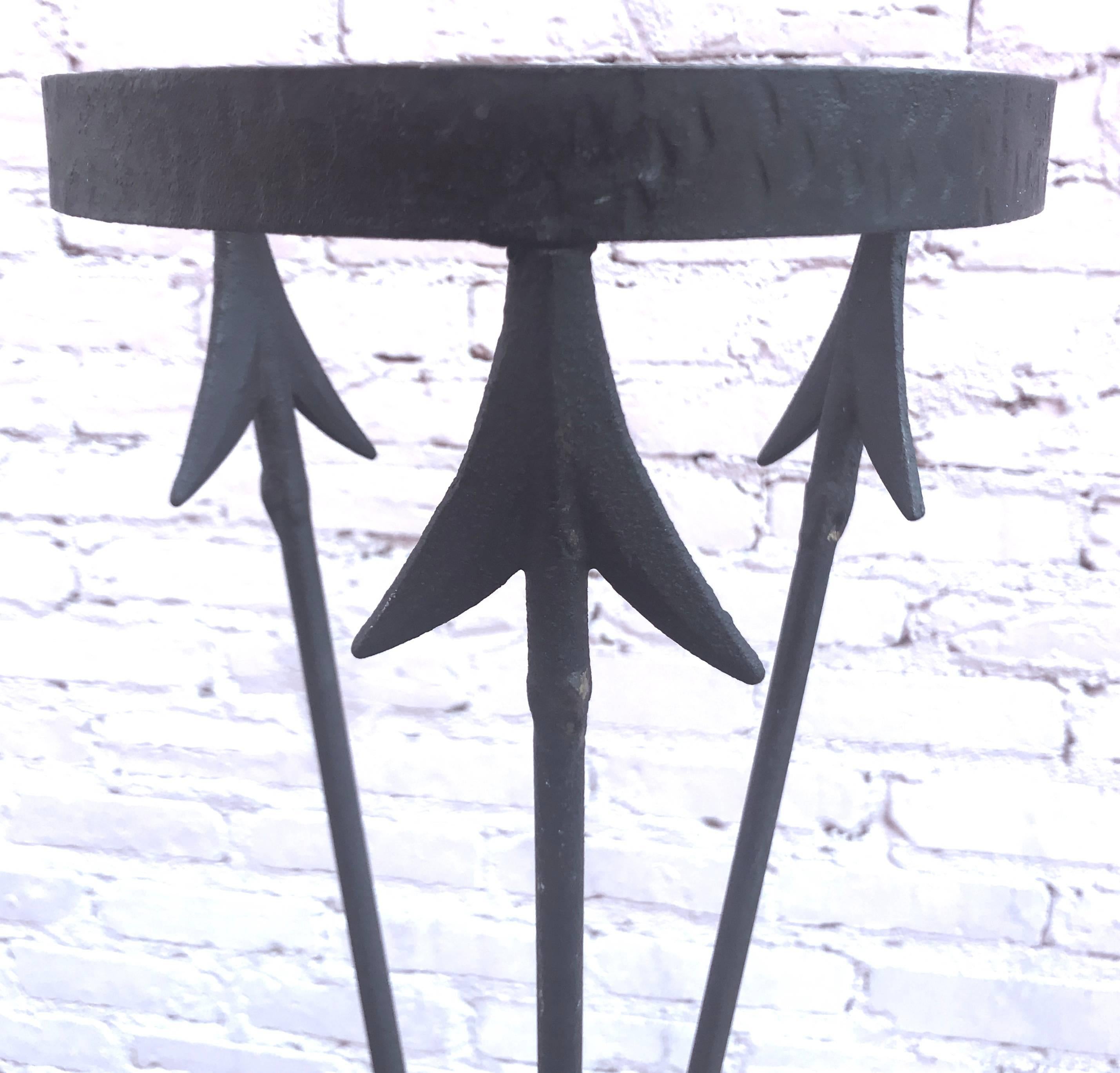 Mid-20th Century Chic 1940s French Wrought Iron Motif Plant Stand