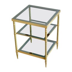 Chic 1950s Maison Baguès Side Sofa Couch Table Gilt Brass Mirror Glass Jansen