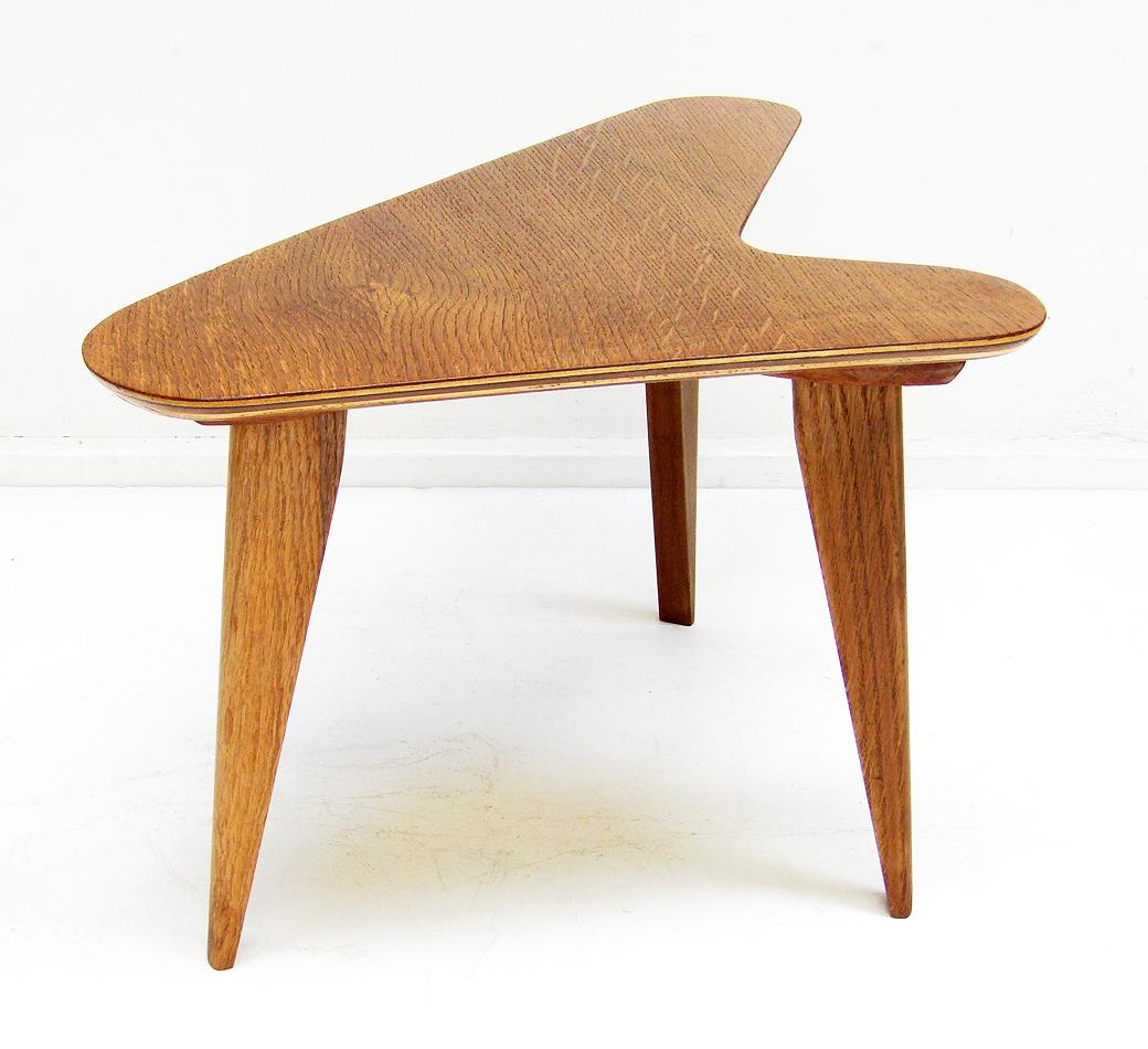 Mid-Century Modern Chic 1960s Artist's Palette Side Table in Oak and Plywood