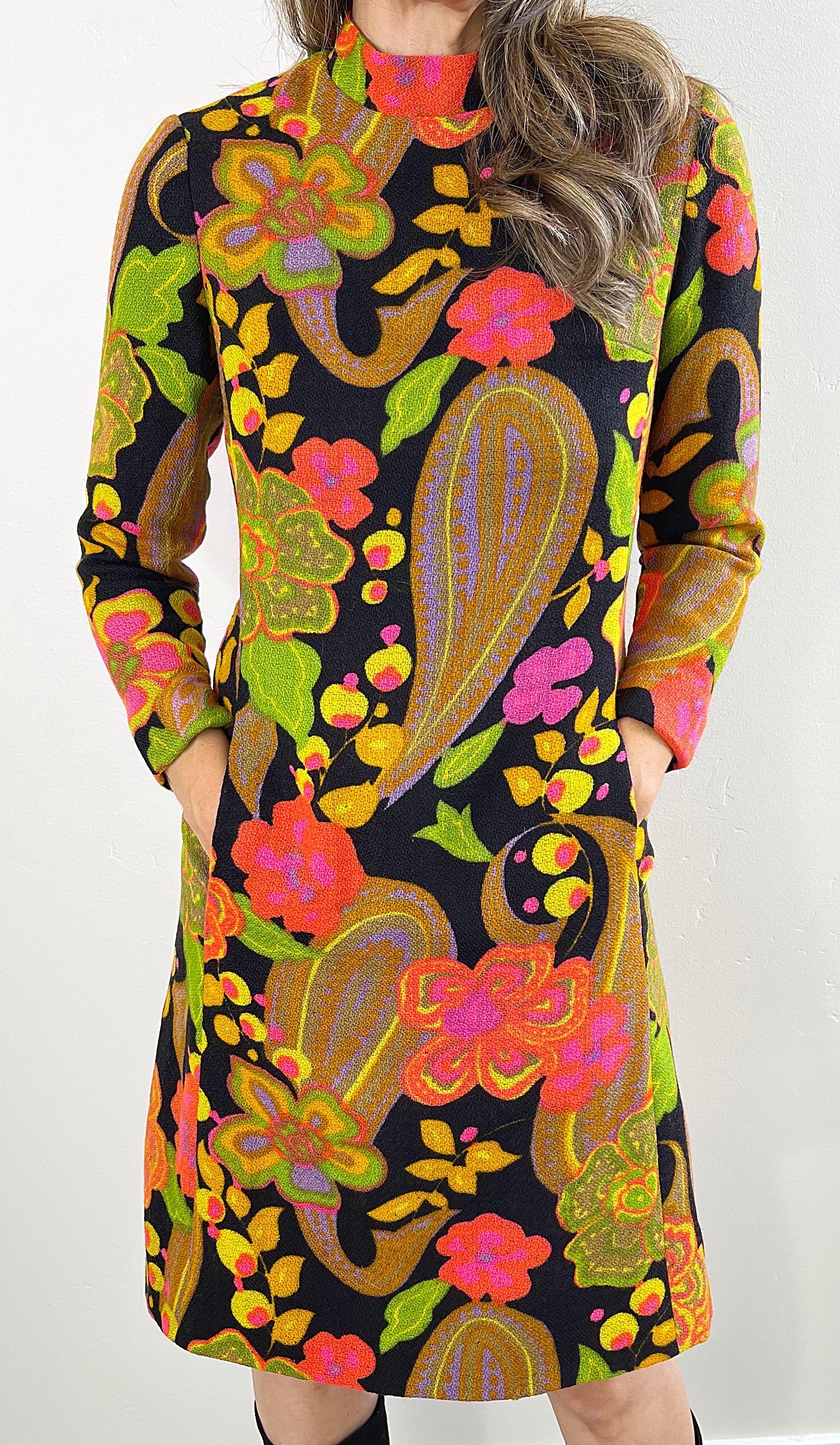 60s long sleeve dress