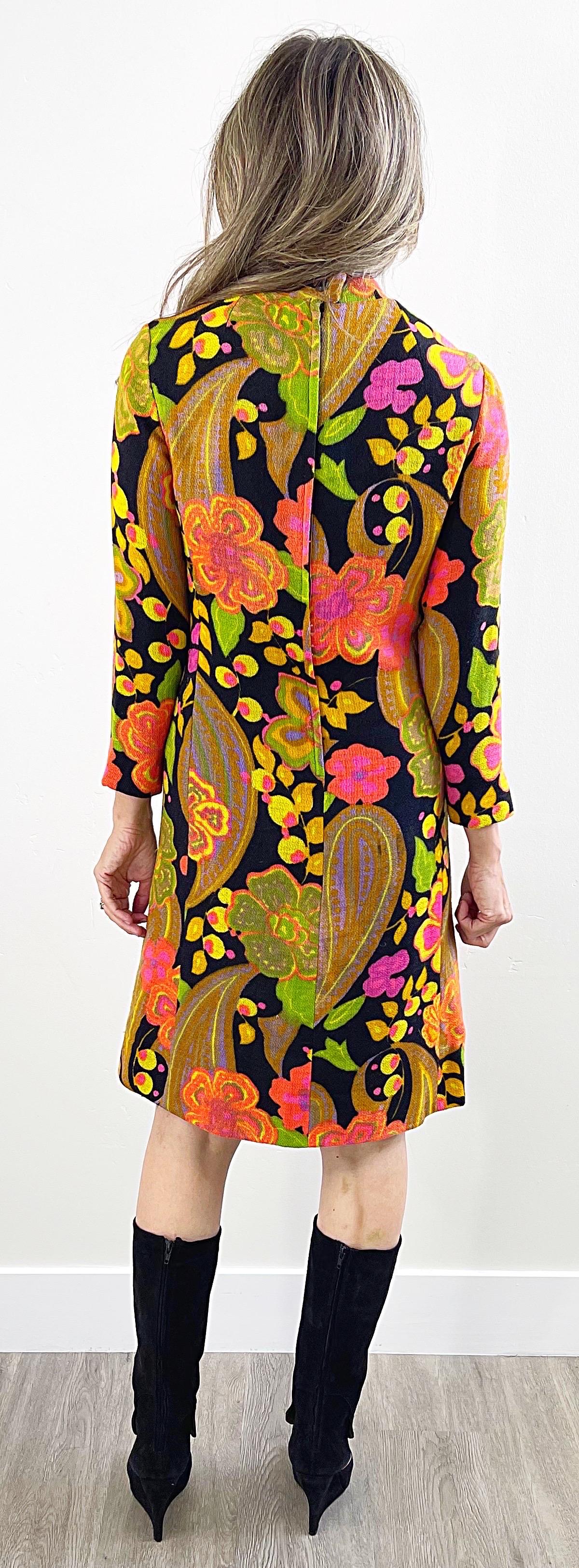 long sleeve 60s dress