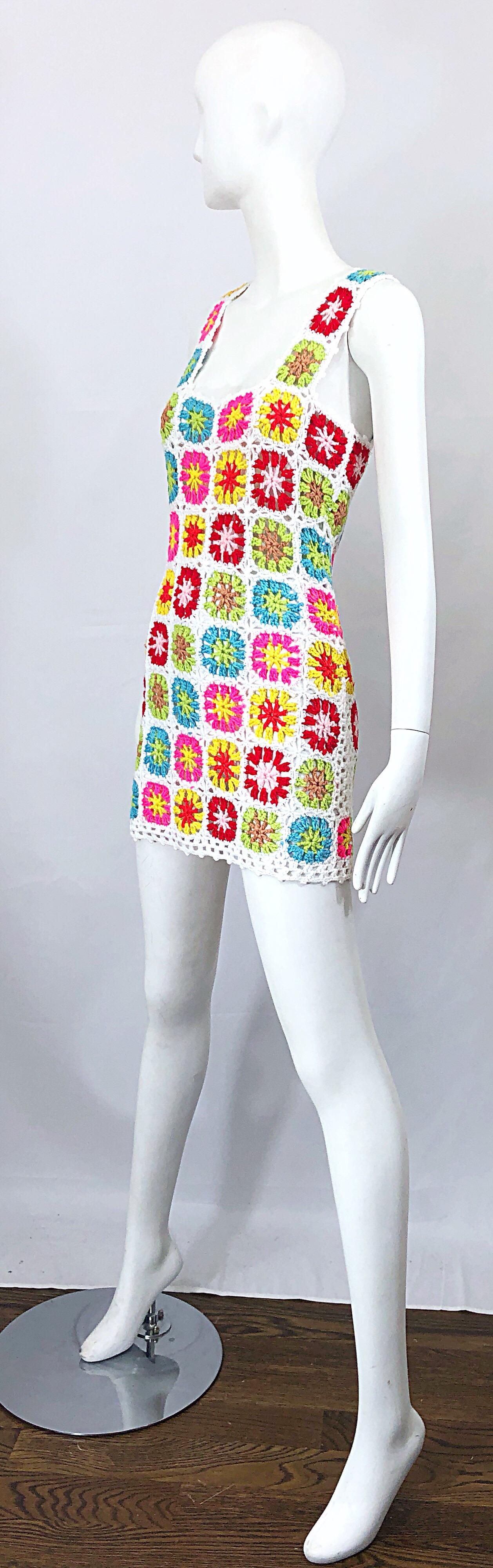colorful crochet dress