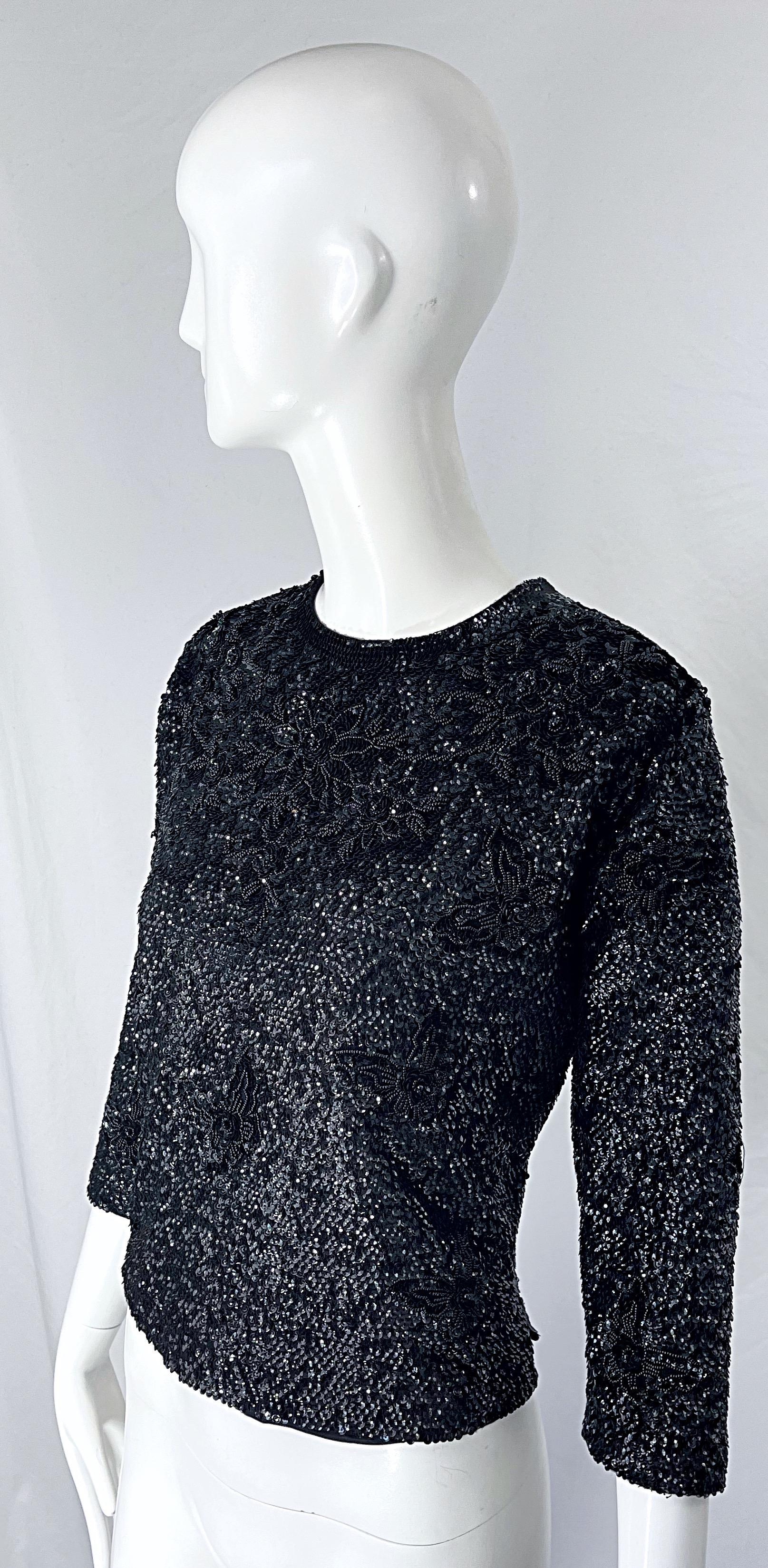 black sequin sweater