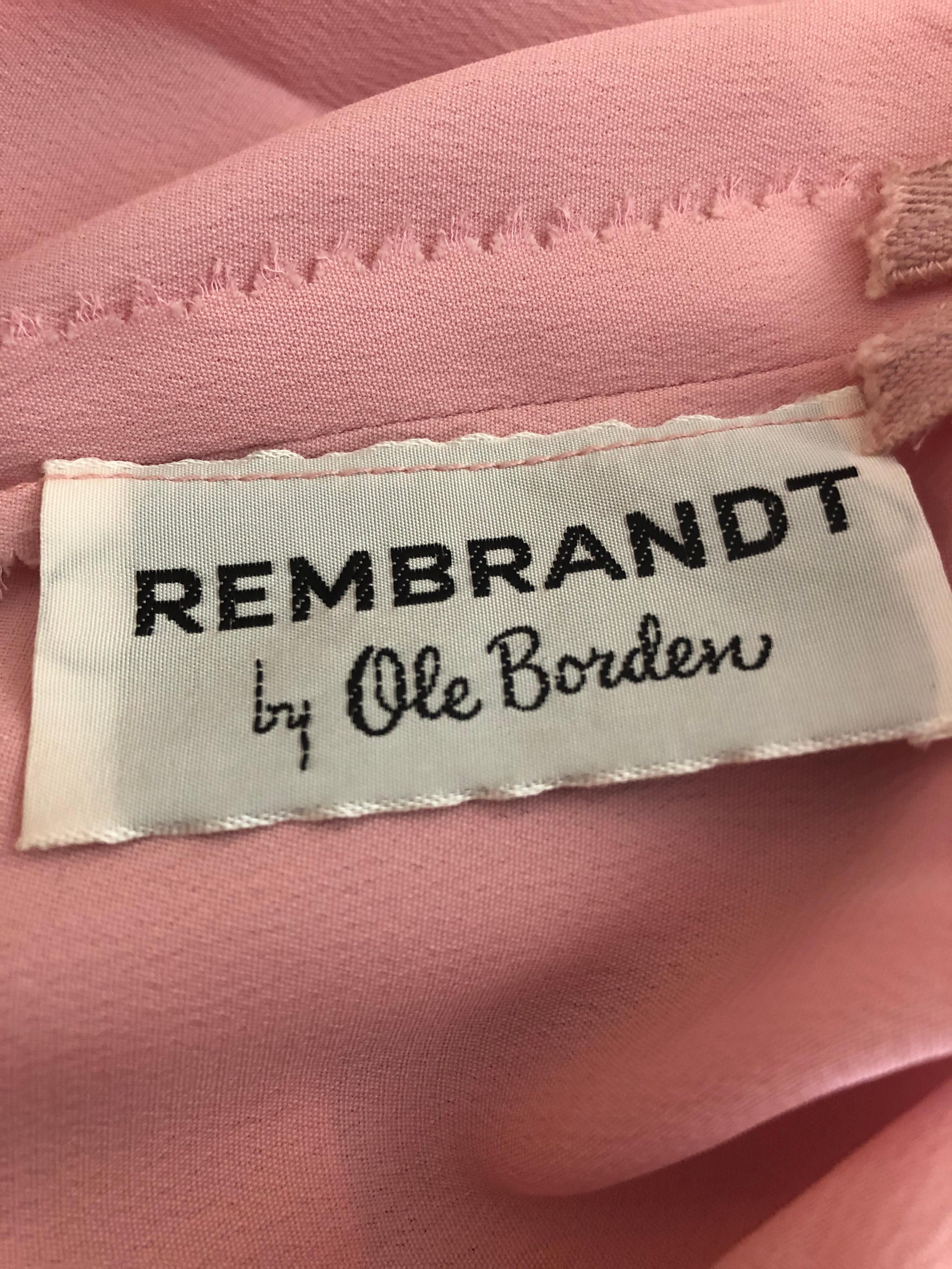 1960s Couture Rembrandt by Ole Borden Silk Chiffon Abstract Vintage 60s Dress For Sale 7