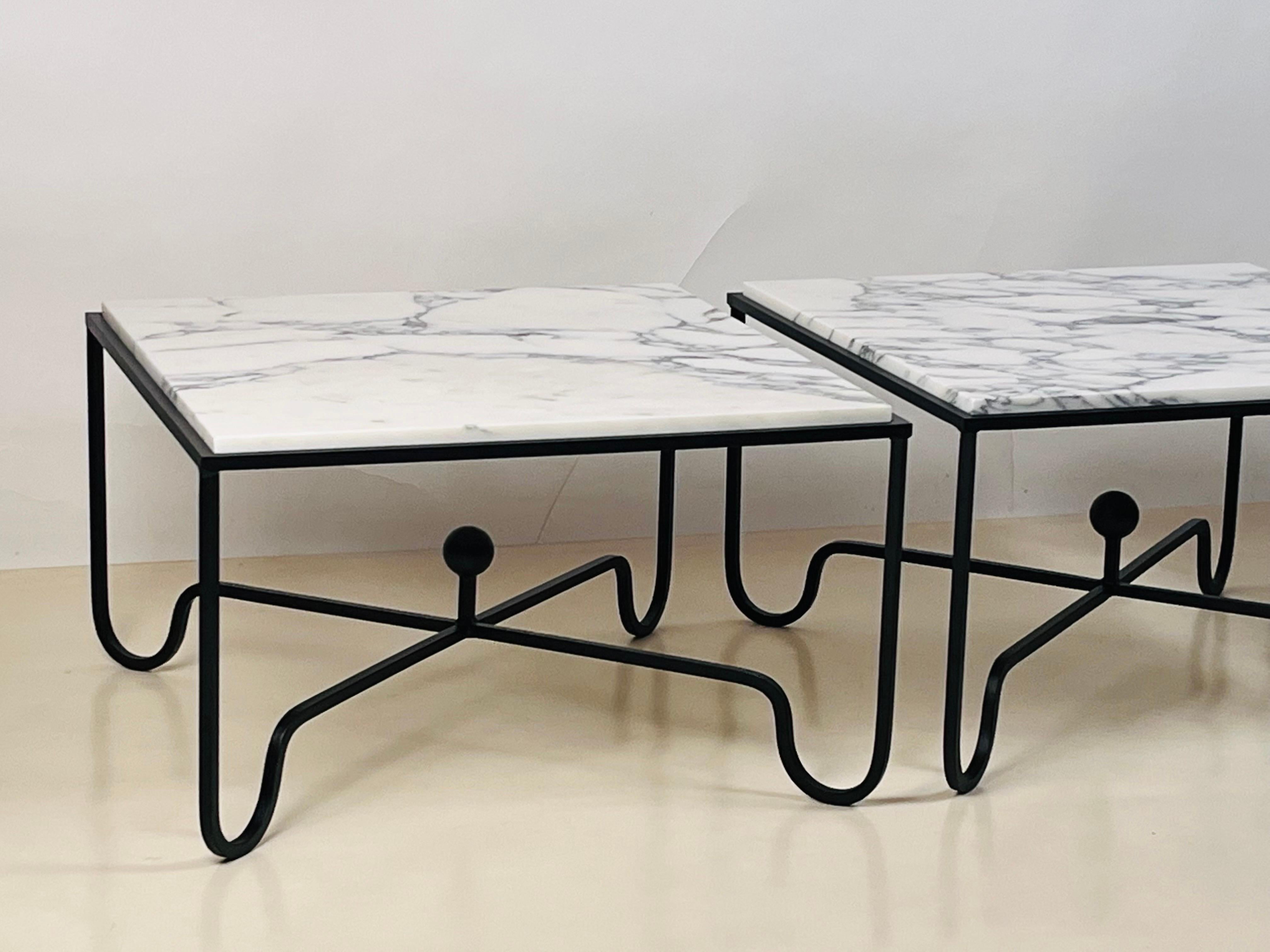 Modern Chic 3-Part Arabescato Marble 'Entretoise' Coffee Table by Design Frères For Sale