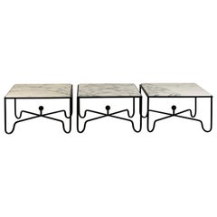 Chic 3-Part Arabescato Marble 'Entretoise' Coffee Table by Design Frères