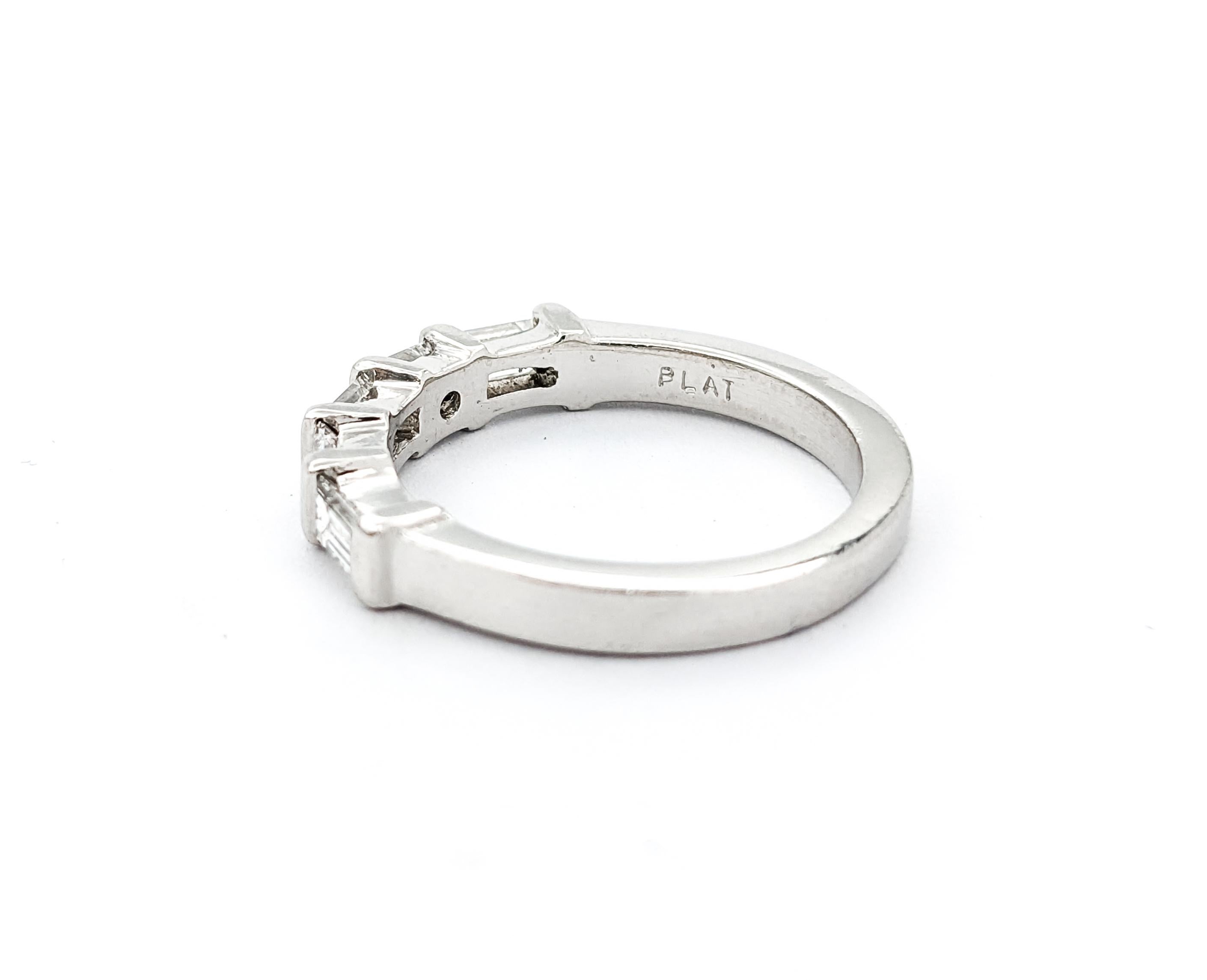 Chic .60ctw Princess & Baugette Diamond Band in Platinum For Sale 1