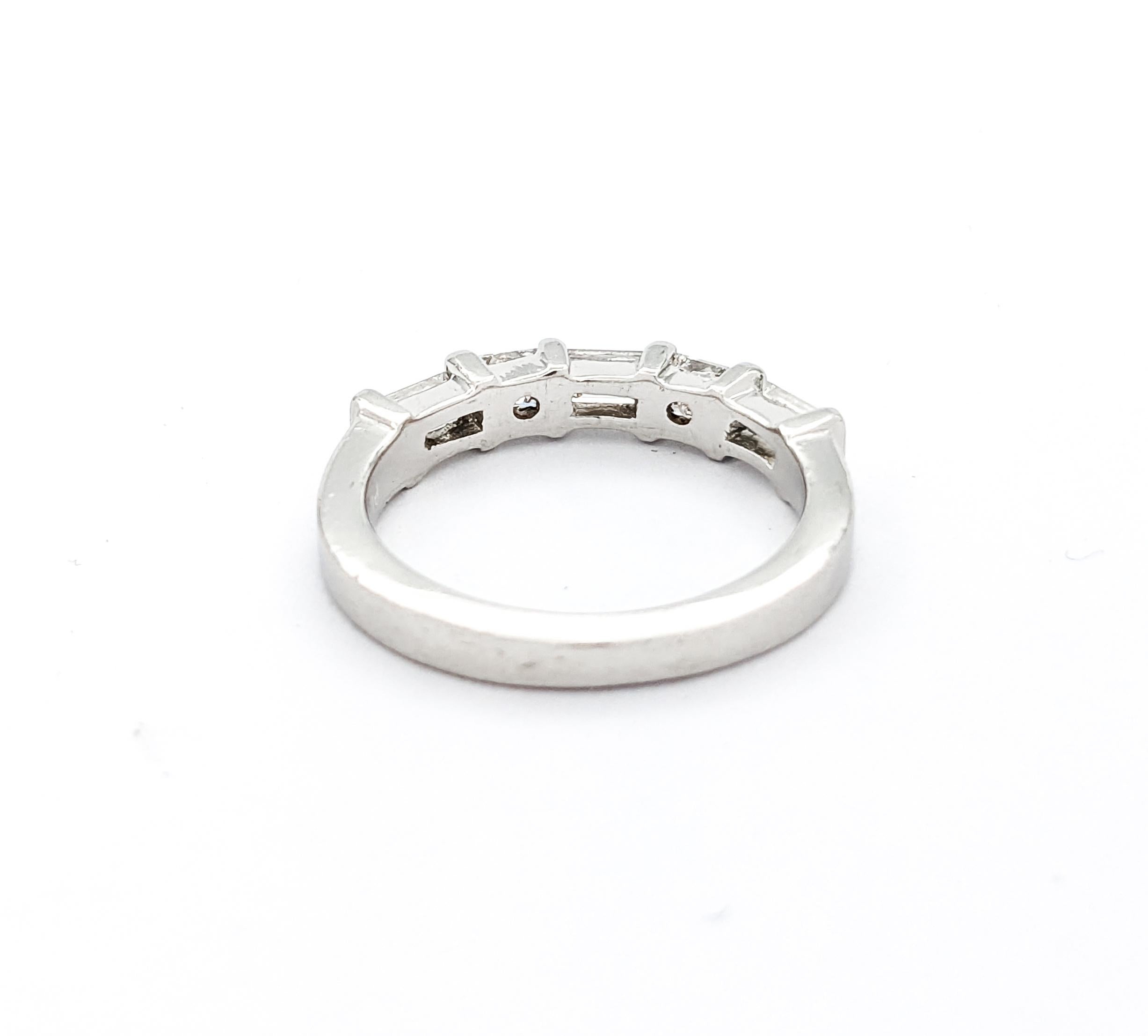 Chic .60ctw Princess & Baugette Diamond Band in Platinum For Sale 3