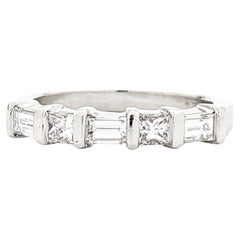 Chic .60ctw Princess & Baugette Diamond Band in Platinum