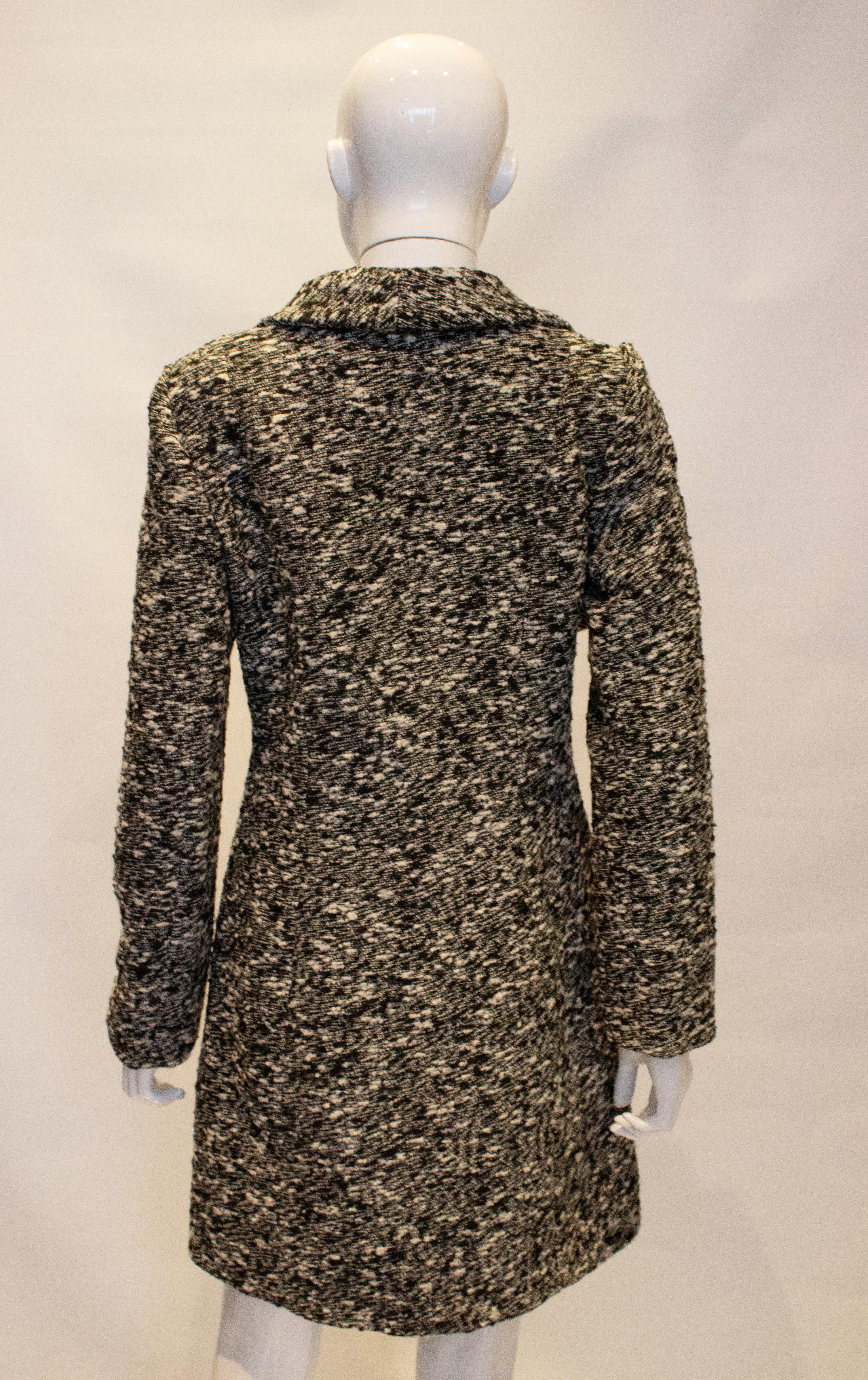 Women's Chic and Contemporary Black and White Coat For Sale