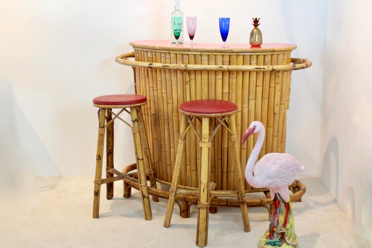 rattan tiki bar