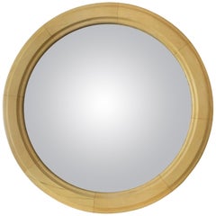 19th Century Parisian Painted Faux Ivory Convex Ghosted Aged Bullseye Mirror