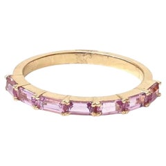 Bague en or 14K (18K sur mesure) Chic Baguette Saphir Rose