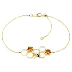 Chic BEE Bracelet Citrine Yellow Gold for Her