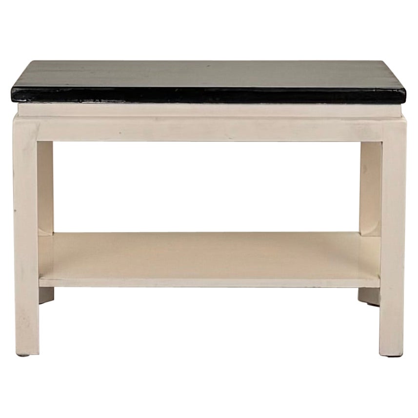 Chic Black and White Modernist Side Table by Paul Frankl For Sale