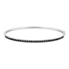 Chic Black Diamonds Rose Gold Band Bracelet for Her