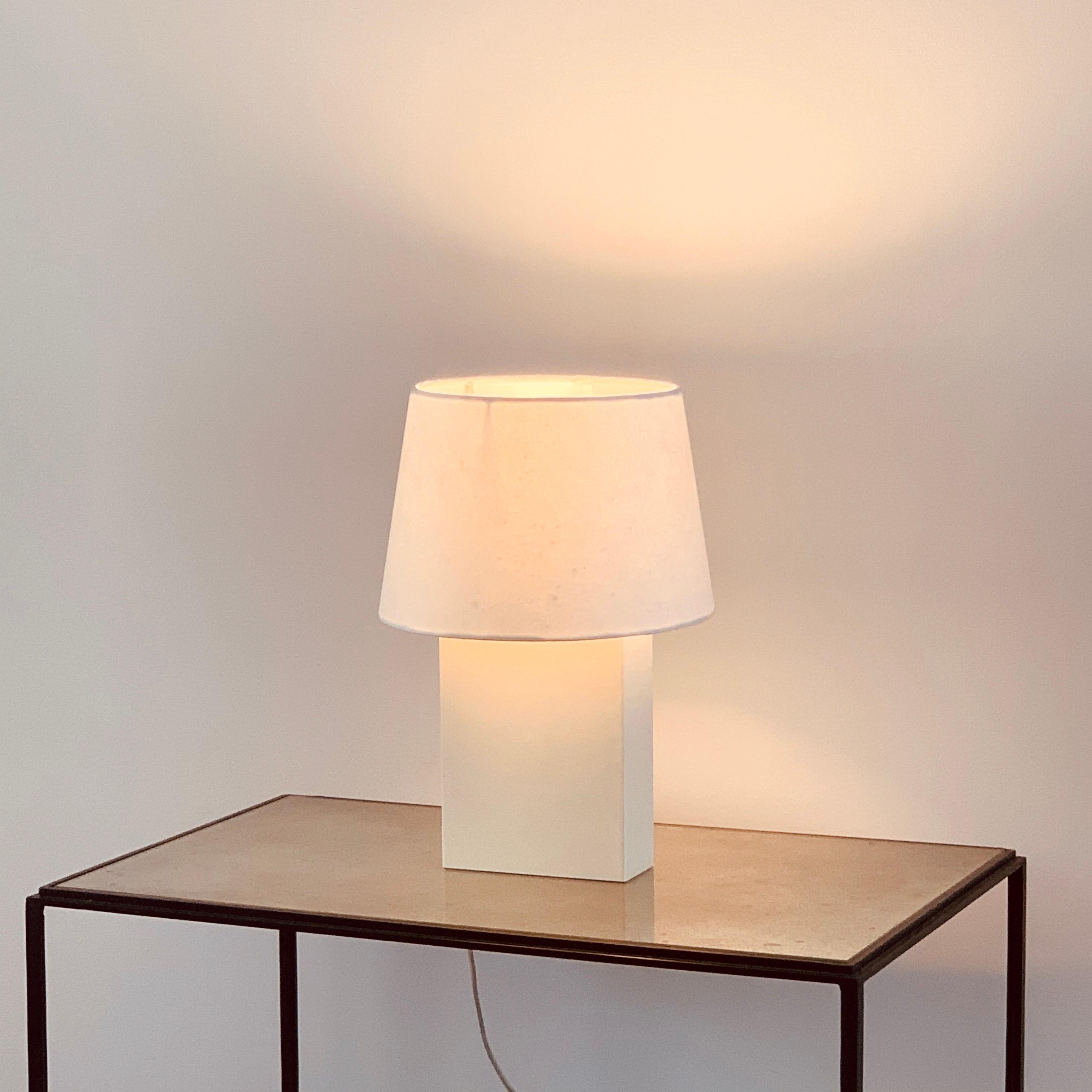 Chic 'Bloc' Parchment Lamp with Parchment Paper Shade by Design Frères In New Condition For Sale In Los Angeles, CA