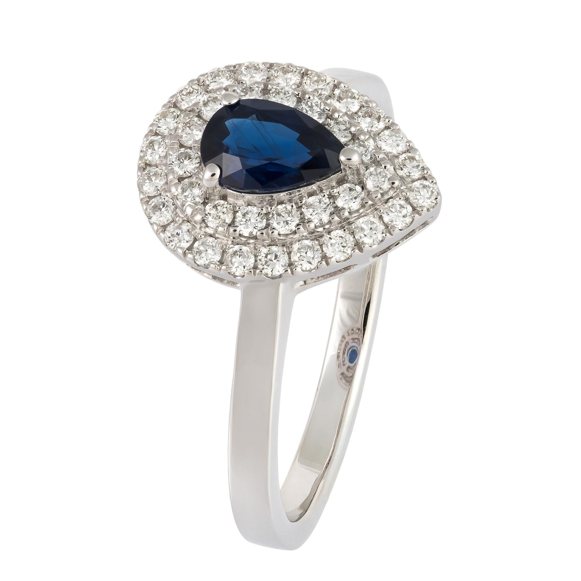 in vendita:  Anello chic con zaffiro blu e diamante bianco in oro 18 carati per lei 4